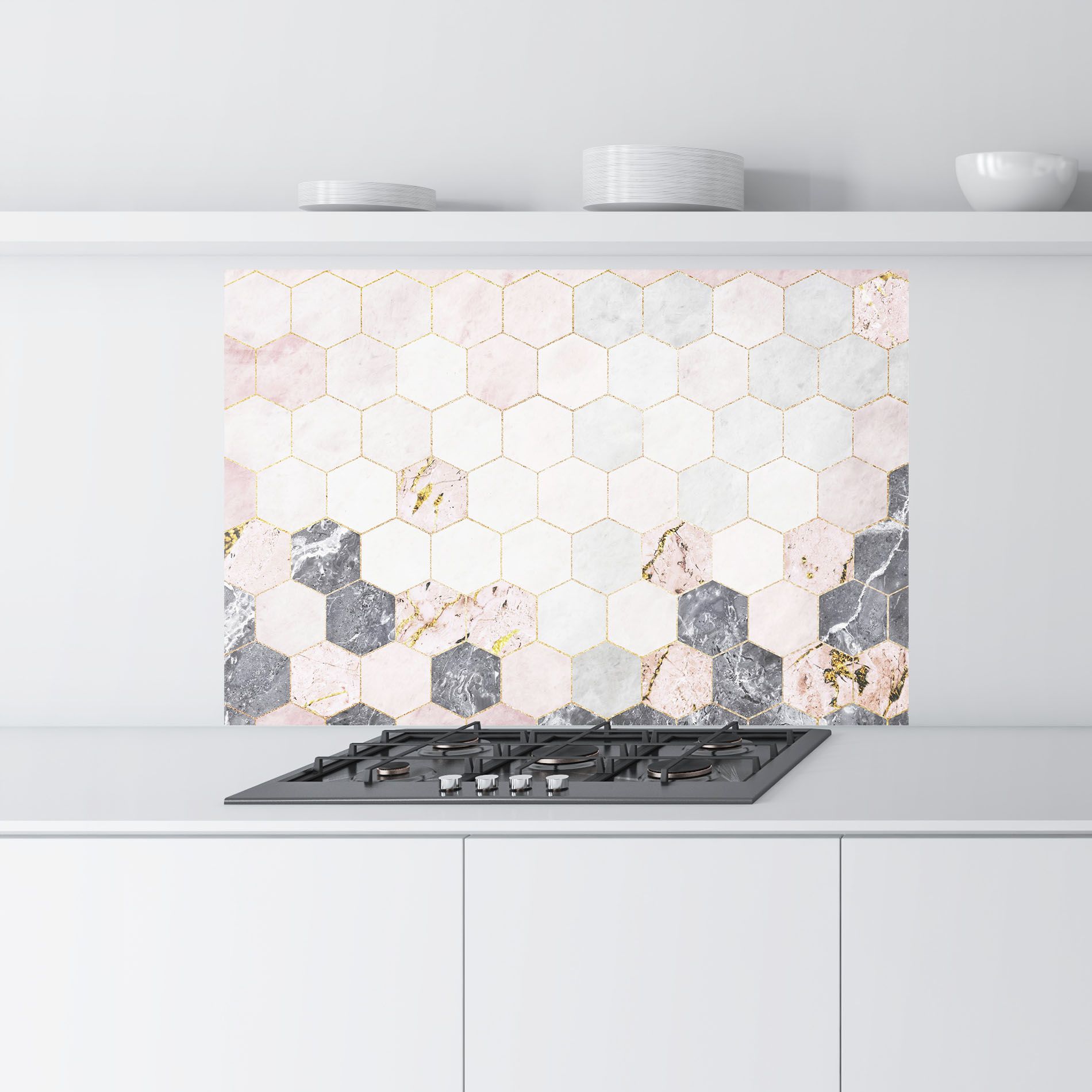 Grey Pink Hexagon mockup 9