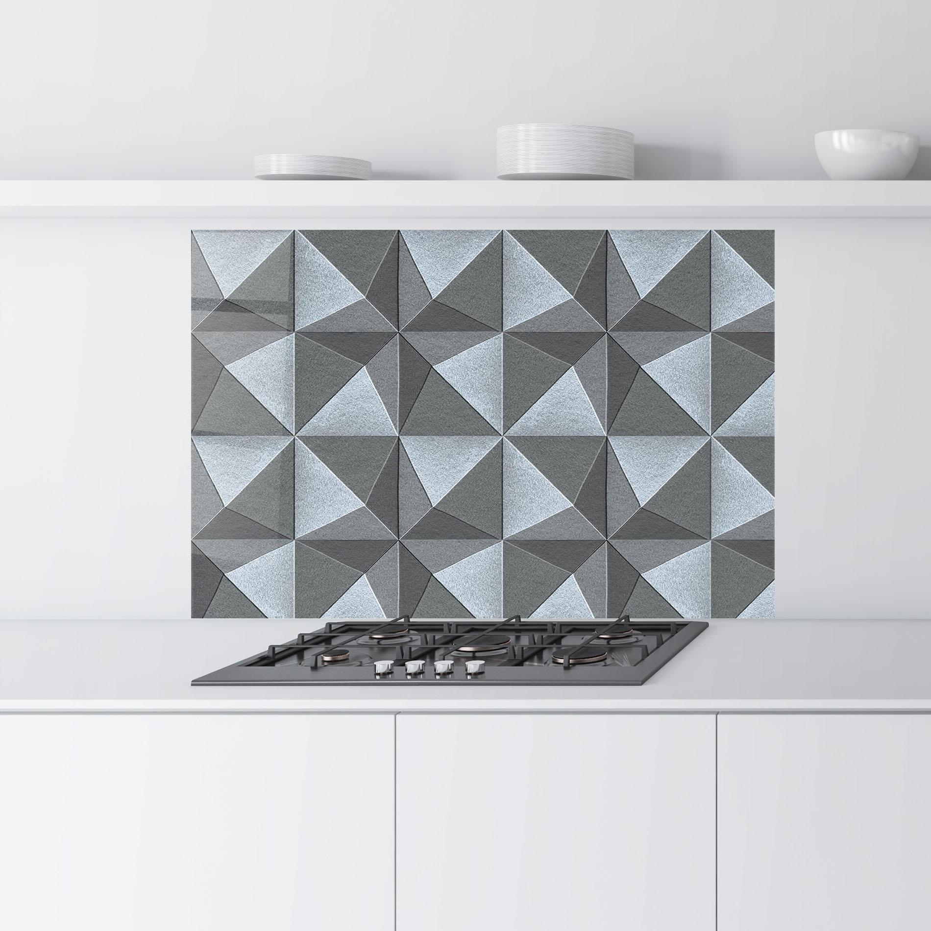 Panou Sticla Bucatarie Grey Triangle Square mockup 9