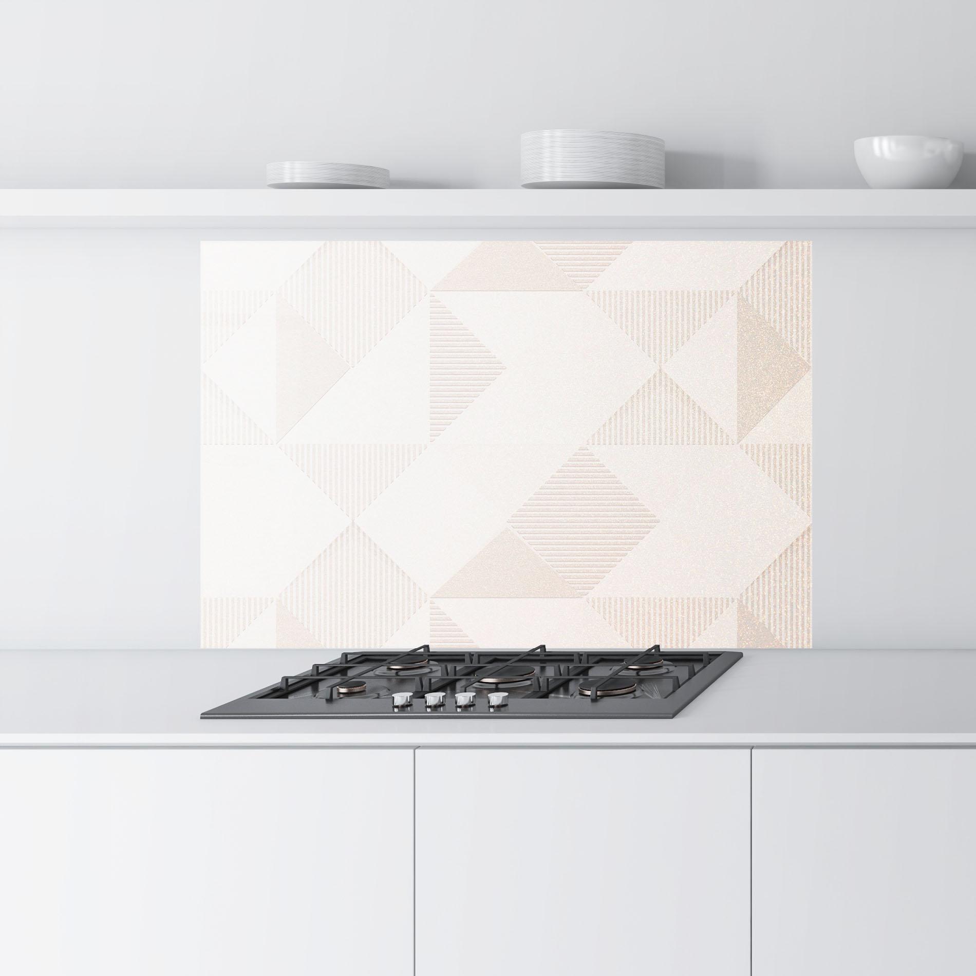 Panou Sticla Bucatarie Light Cream Rhombus mockup 9