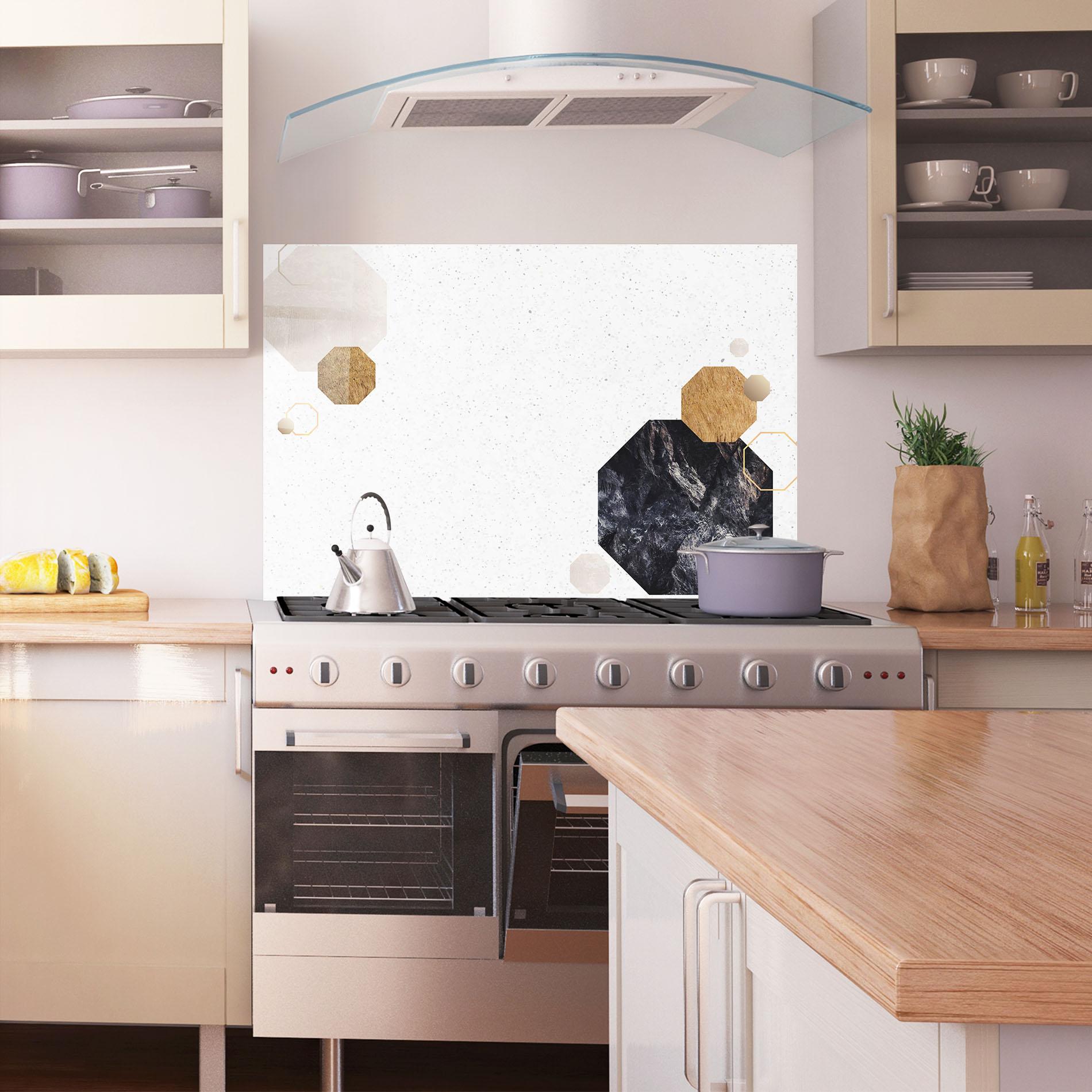 Panou Sticla Bucatarie Big Hexagon mockup 1