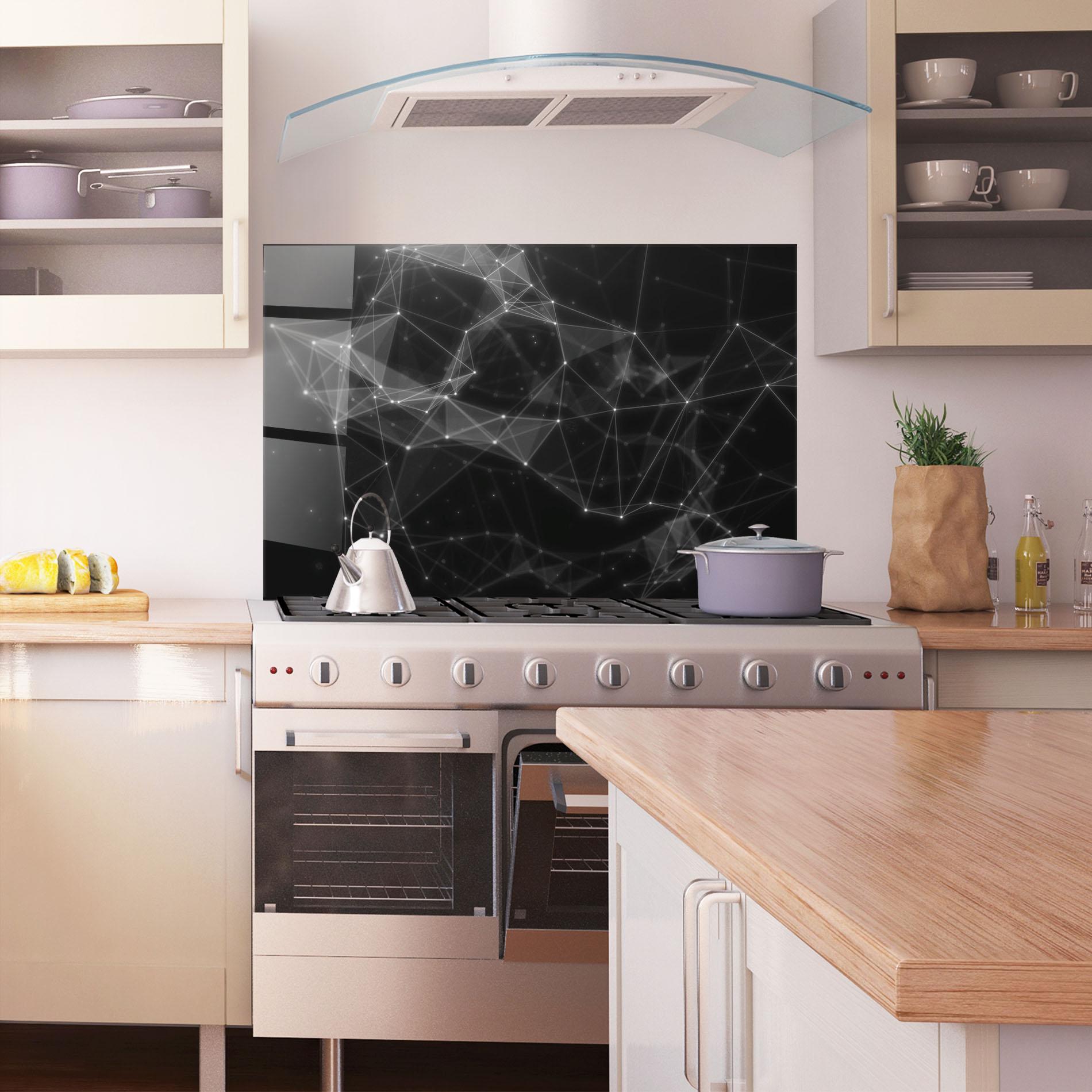 Panou Sticla Bucatarie Connecting Lines mockup 1