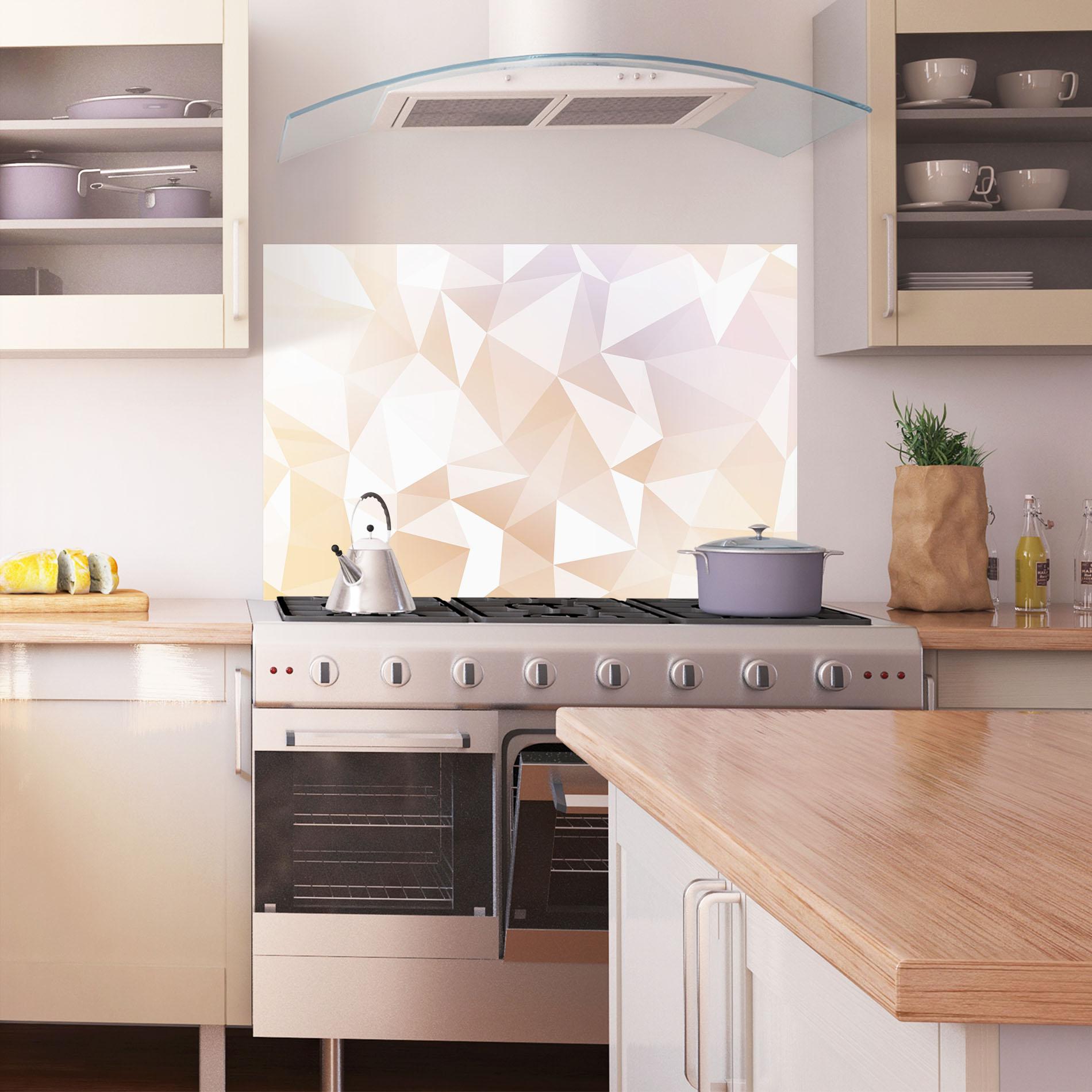 Panou Sticla Bucatarie Light Pink Triangle mockup 1