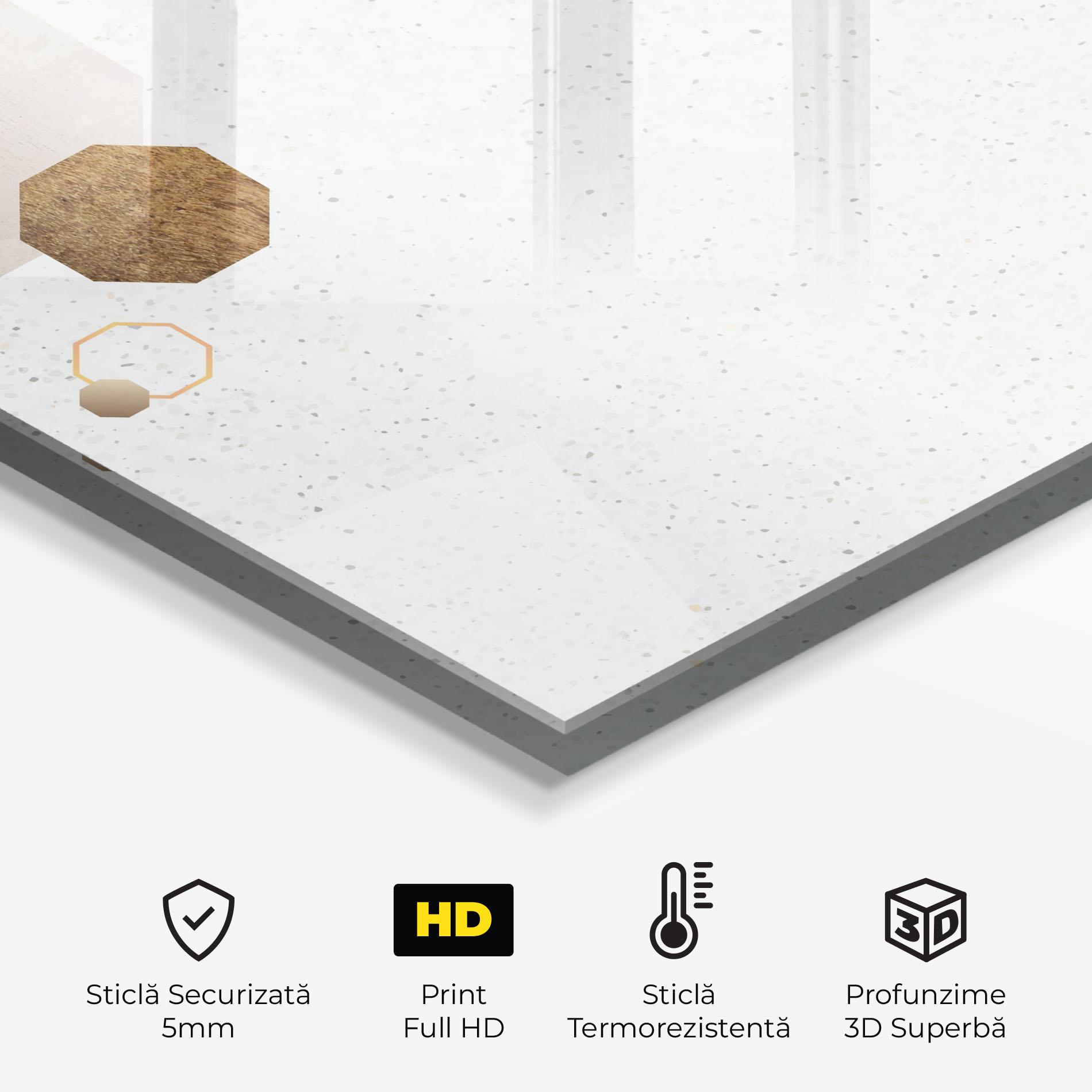Panou Sticla Bucatarie Big Hexagon mockup 2