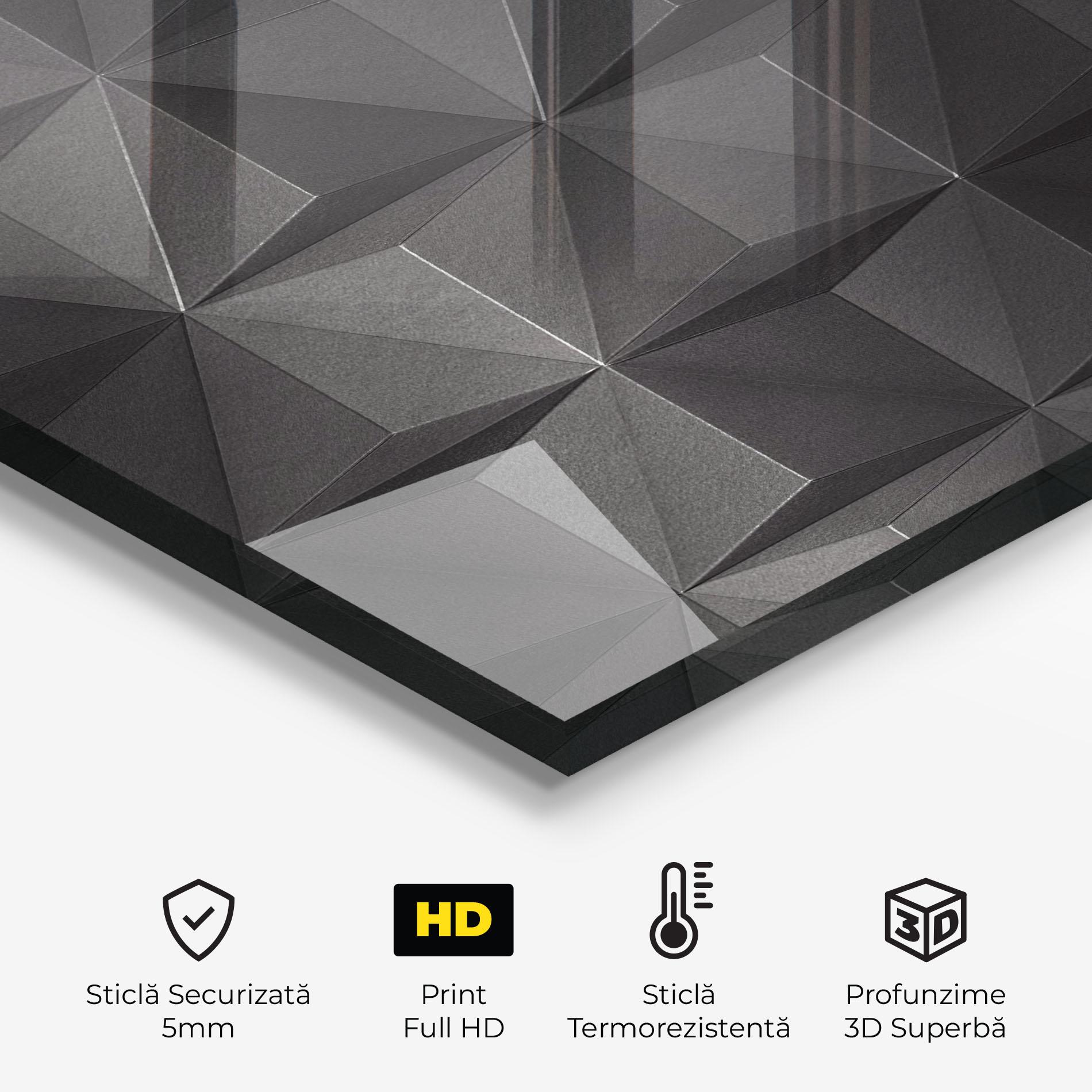 Panou Sticla Bucatarie Black Shade Triangle mockup 2