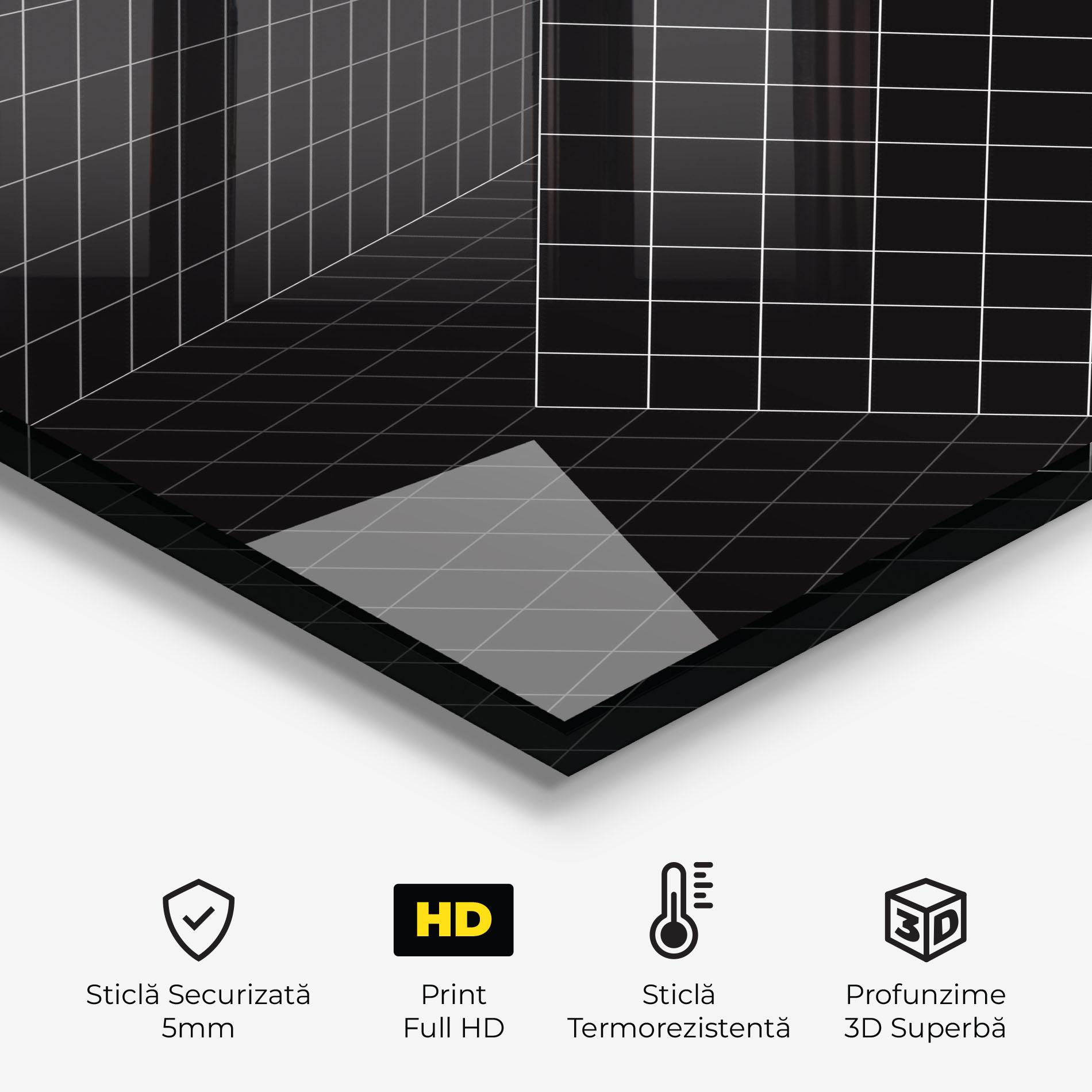 Panou Sticla Bucatarie Black Square mockup 2