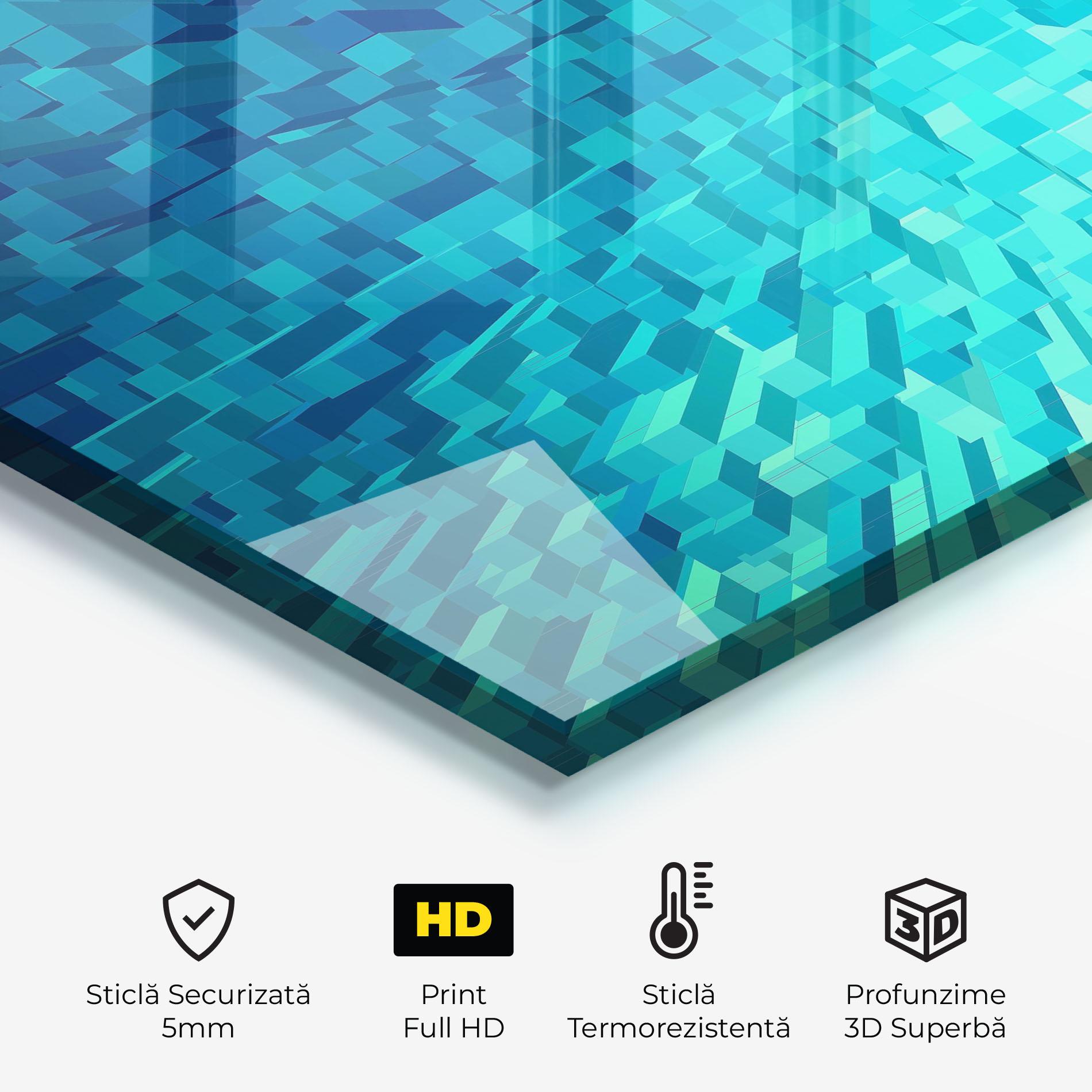 Panou Sticla Bucatarie Blue Square Mix mockup 2