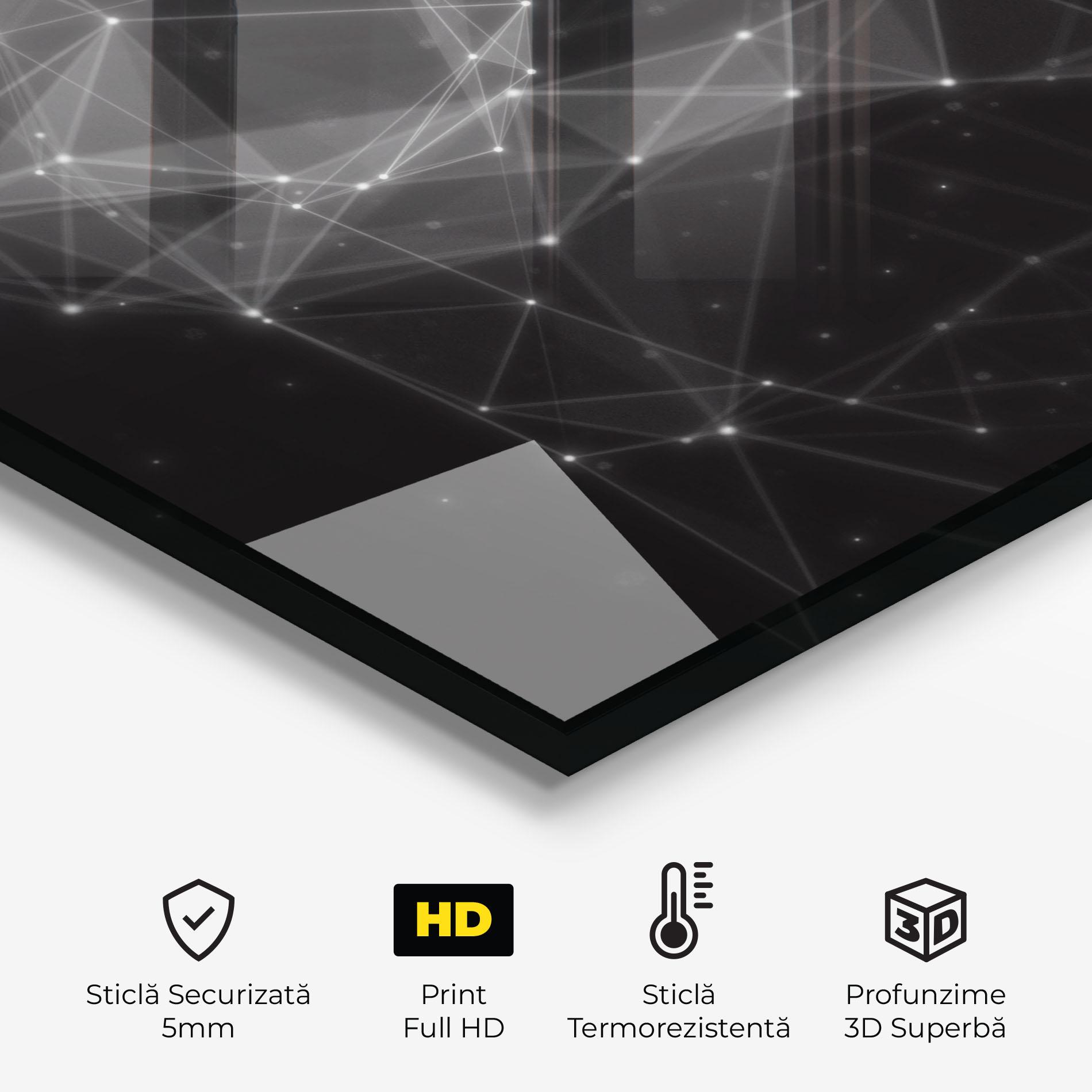 Panou Sticla Bucatarie Connecting Lines mockup 2