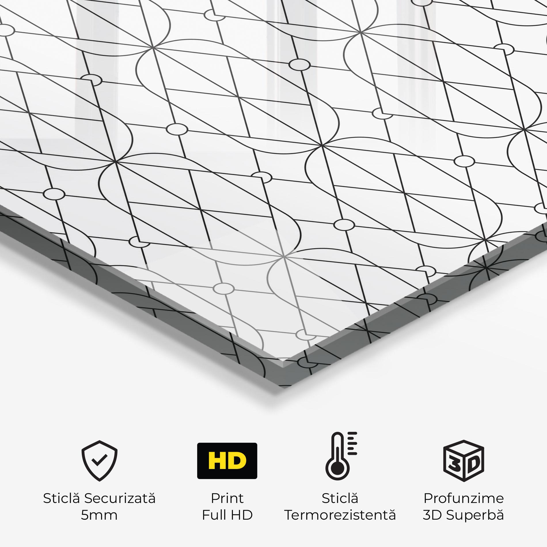 Panou Sticla Bucatarie Geometric mockup 2