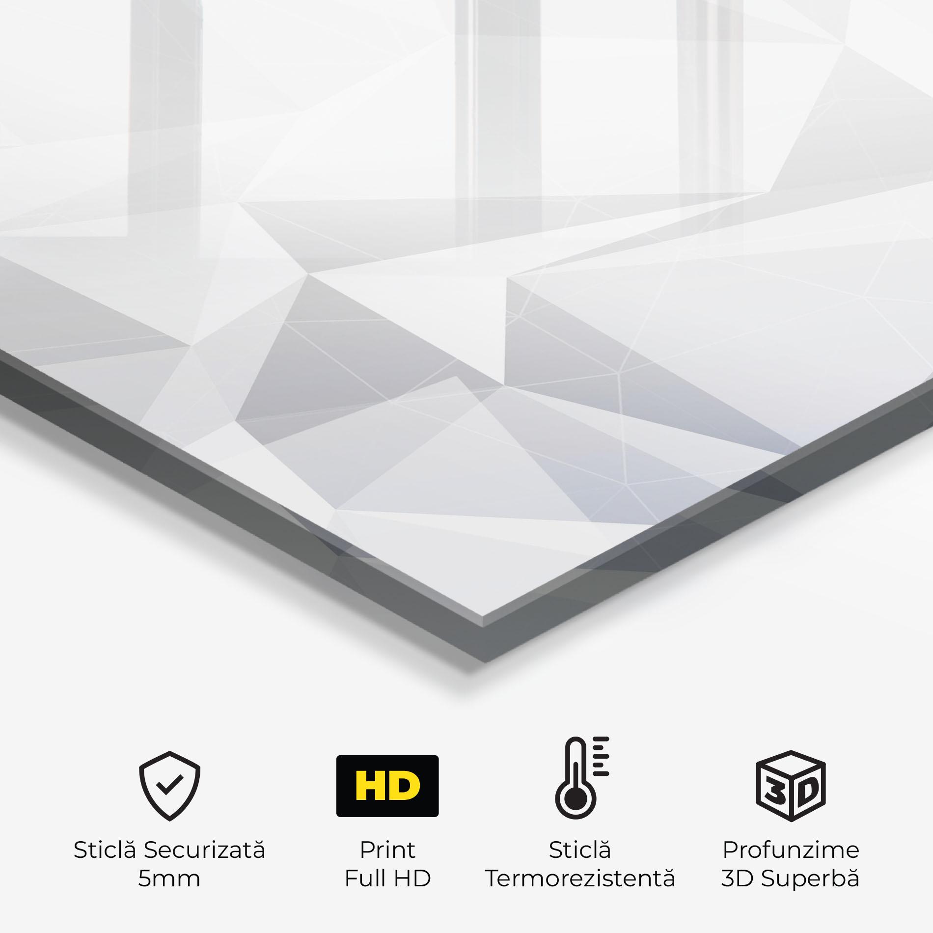 Panou Sticla Bucatarie Grey Triangle Shape mockup 2