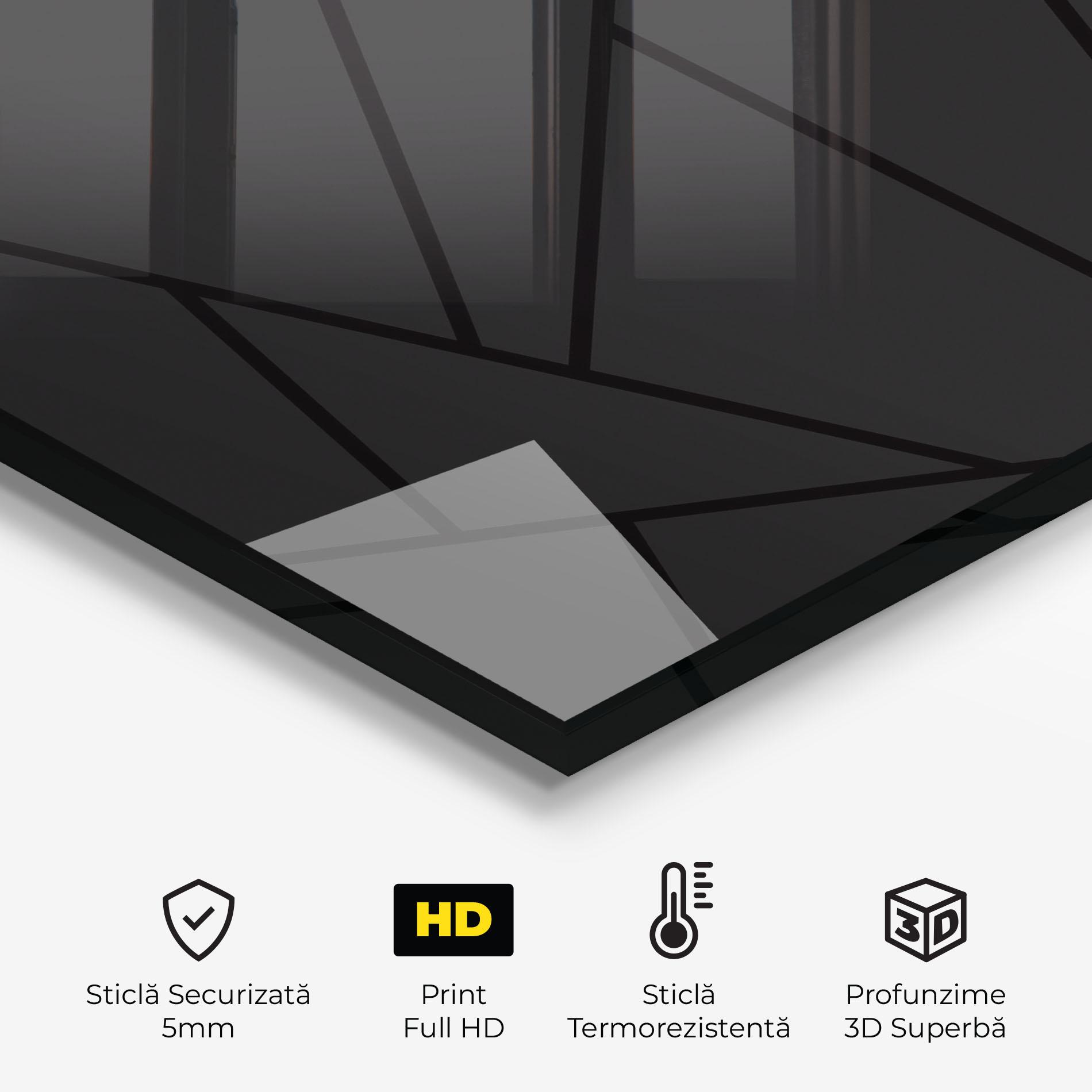 Panou Sticla Bucatarie Grey Triangle mockup 2
