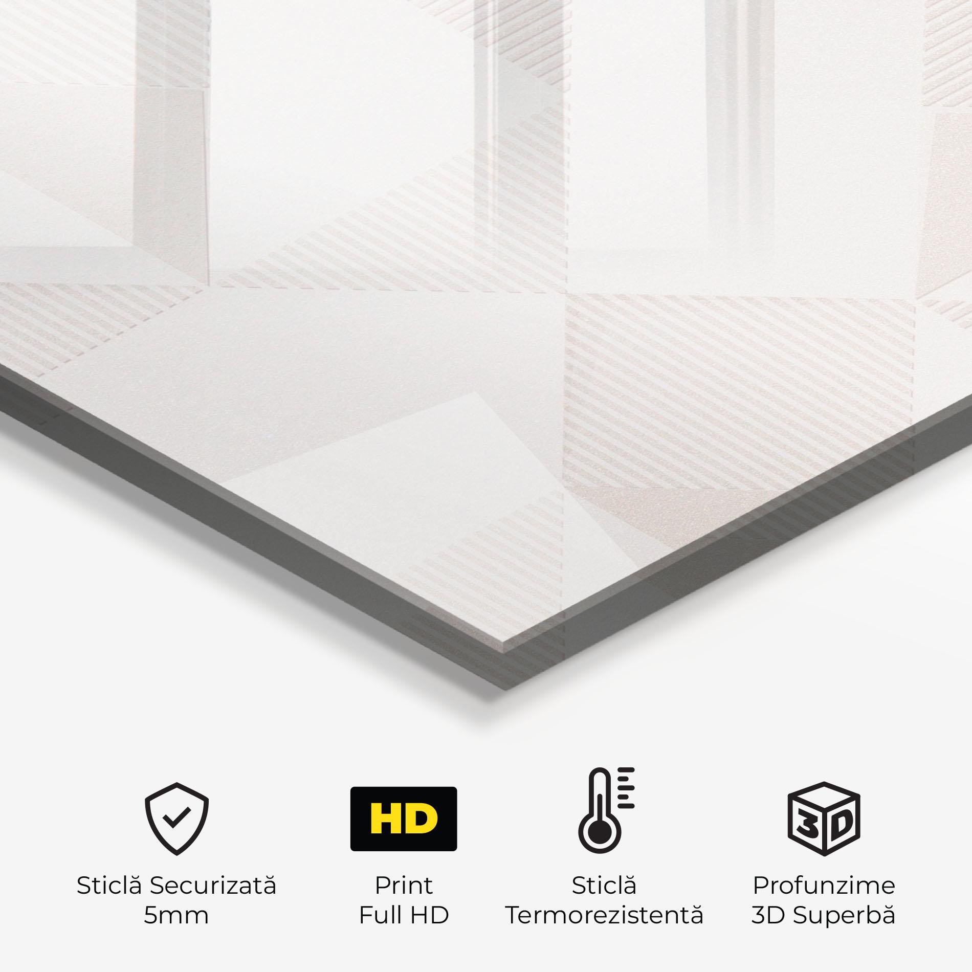 Panou Sticla Bucatarie Light Cream Rhombus mockup 2