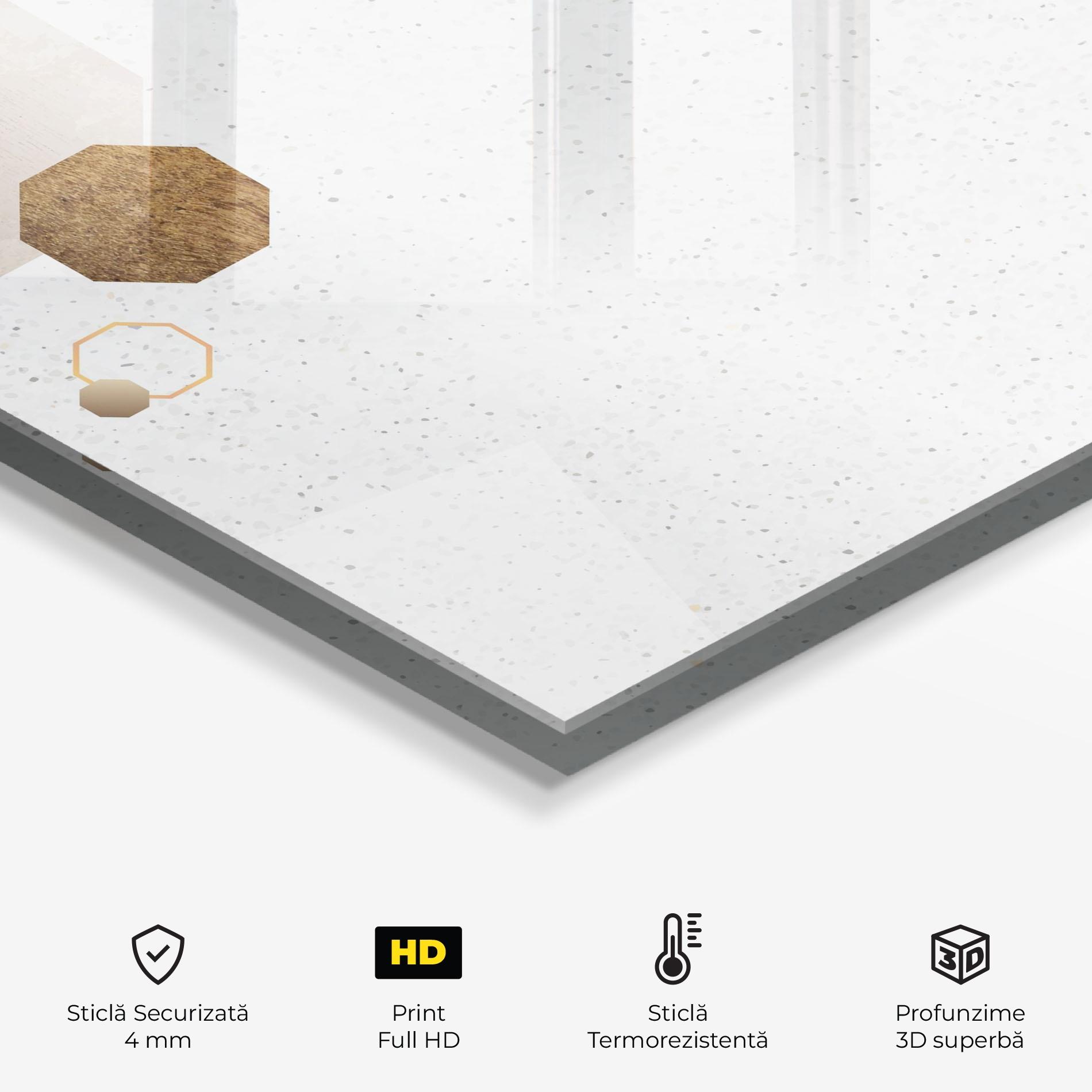 Panou Sticla Bucatarie Big Hexagon mockup 2