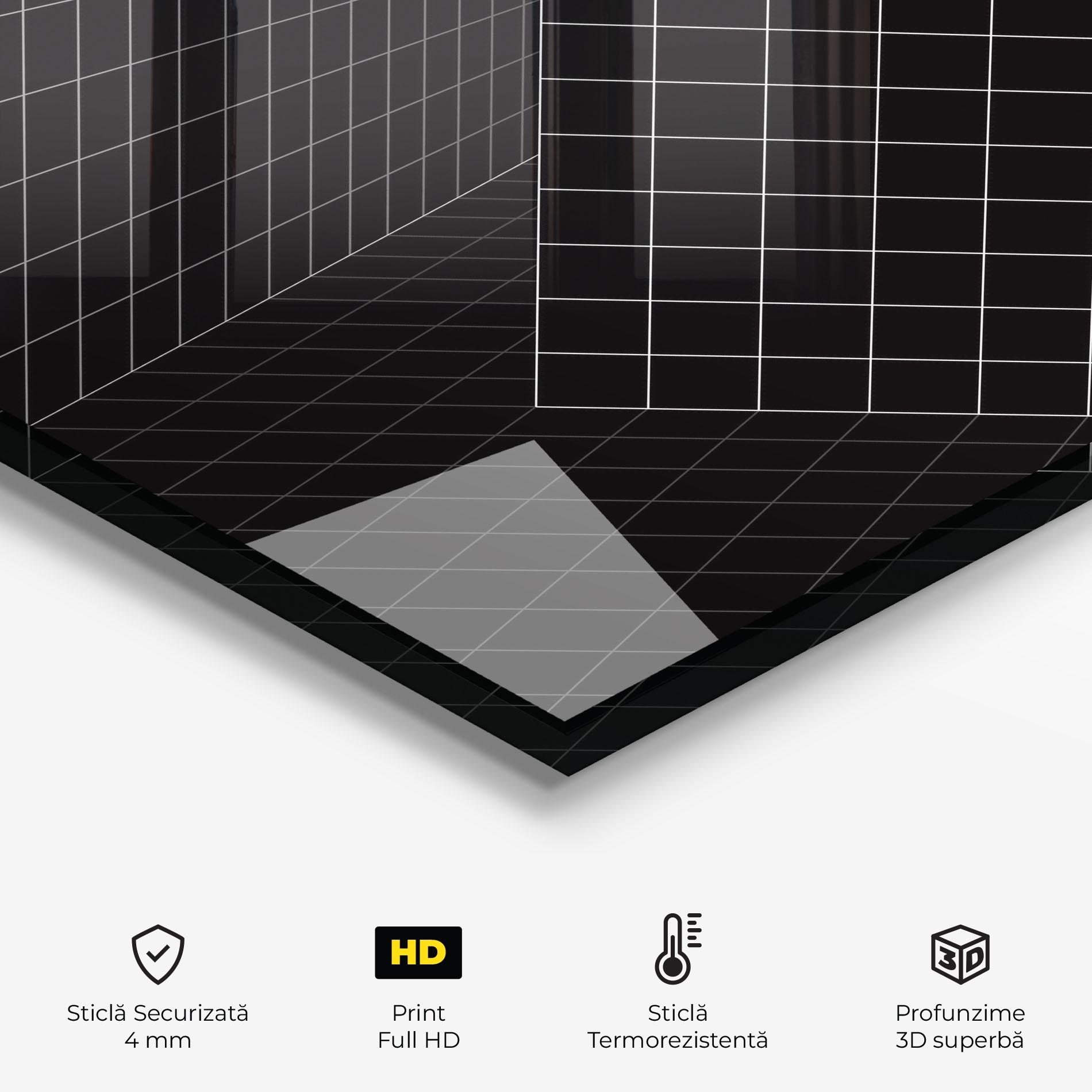 Panou Sticla Bucatarie Black Square mockup 2