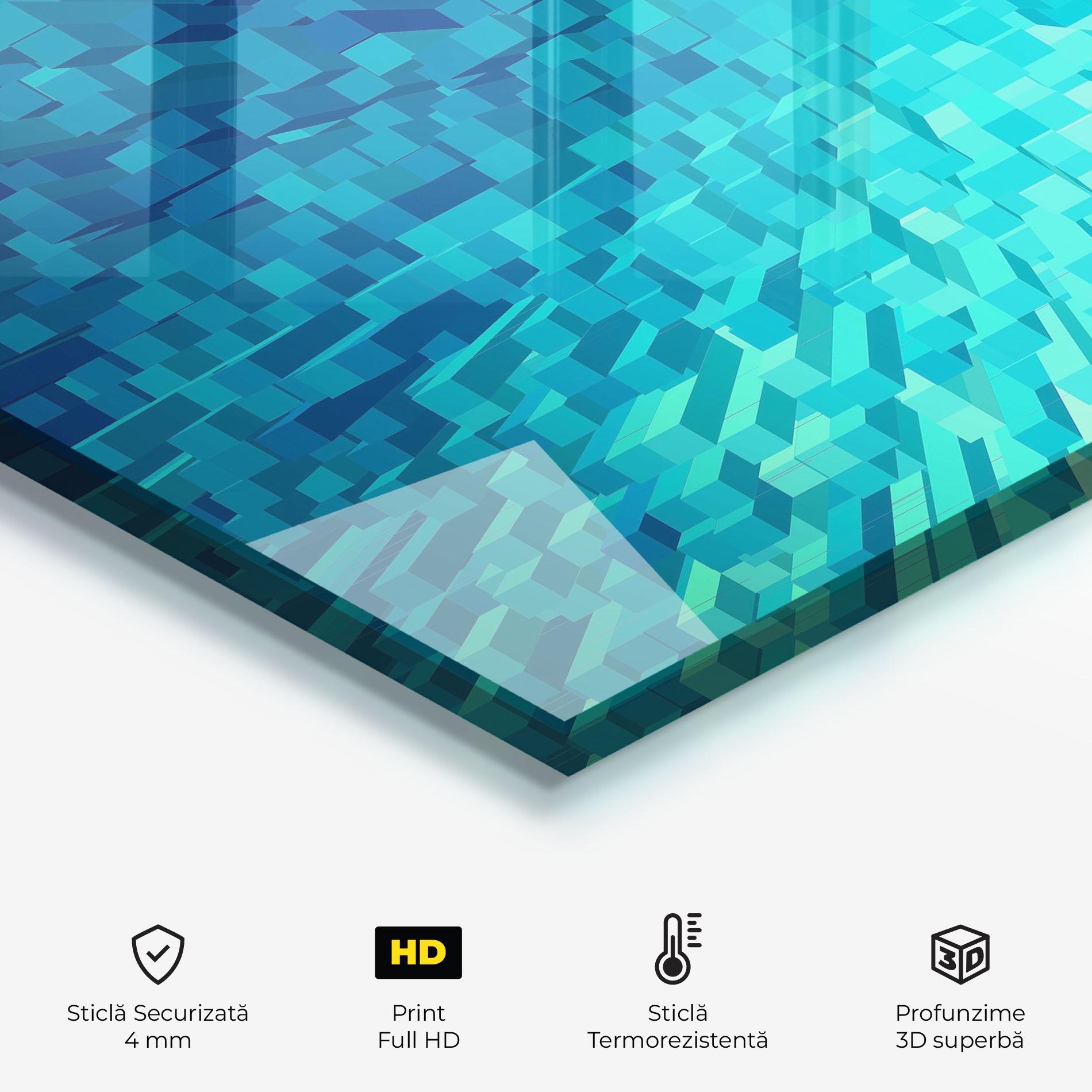 Panou Sticla Bucatarie Blue Square Mix mockup 2