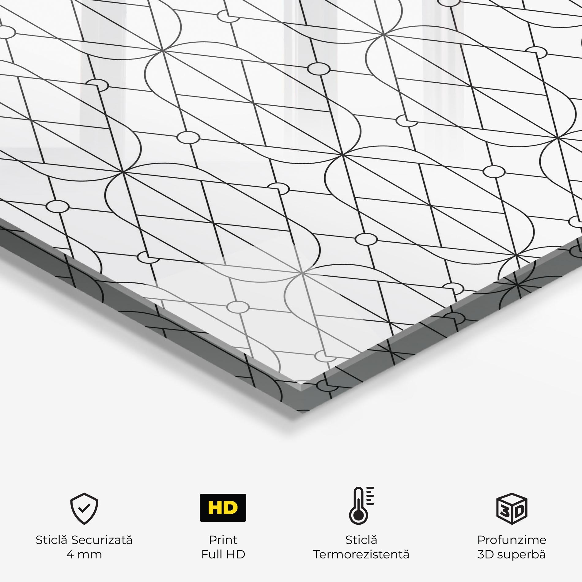 Panou Sticla Bucatarie Geometric mockup 2