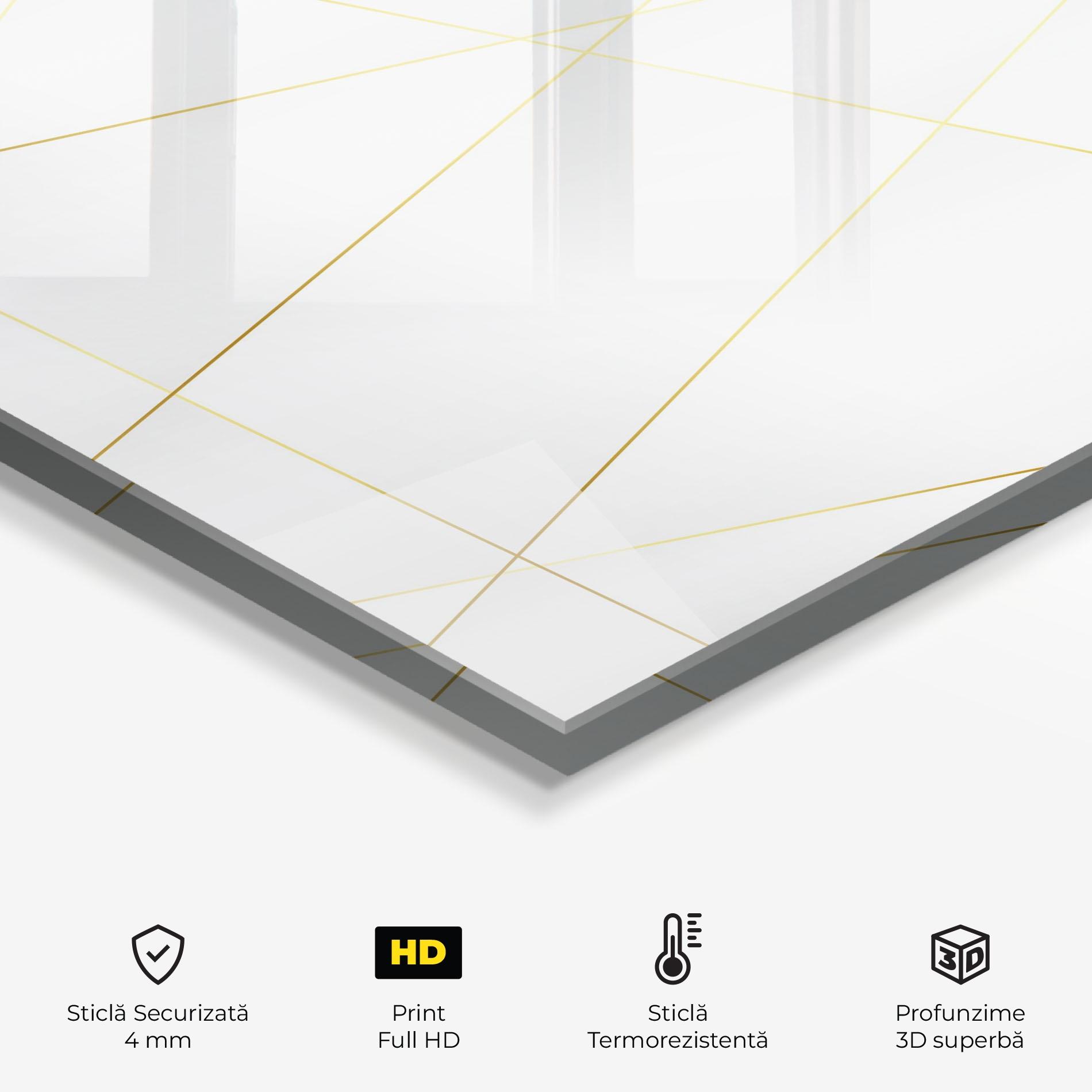 Panou Sticla Bucatarie Golden Line White mockup 2