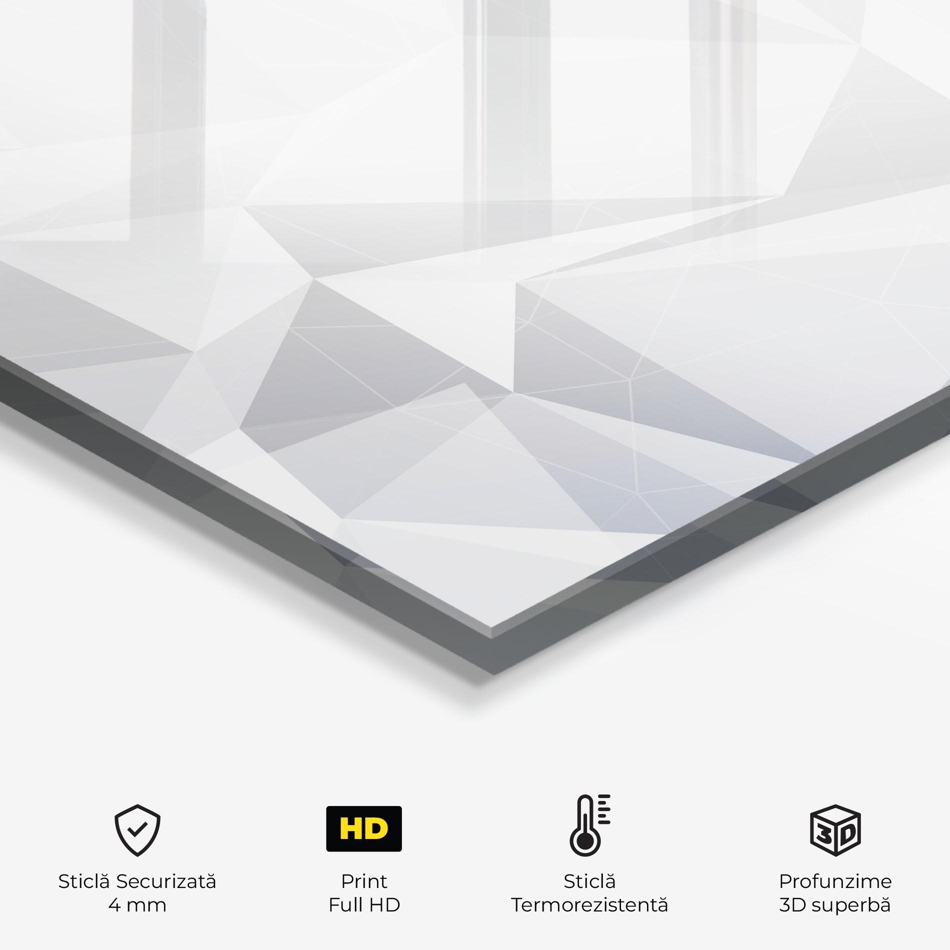 Panou Sticla Bucatarie Grey Triangle Shape mockup 2