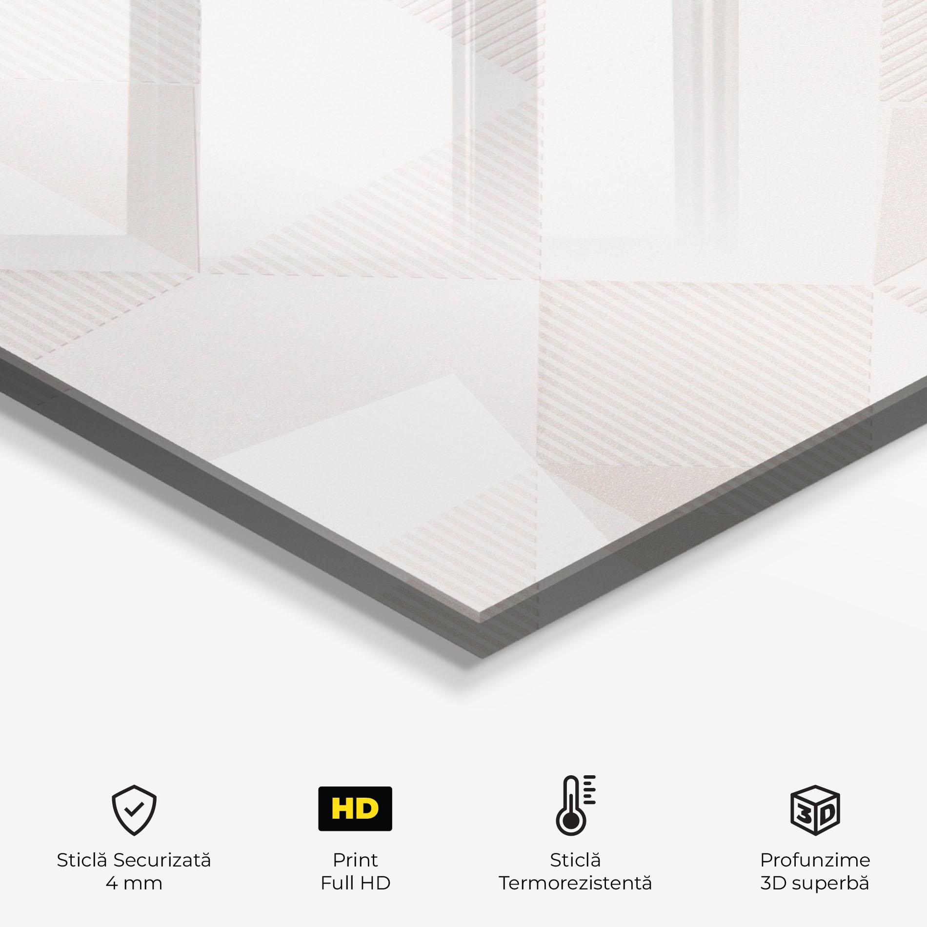 Panou Sticla Bucatarie Light Cream Rhombus mockup 2