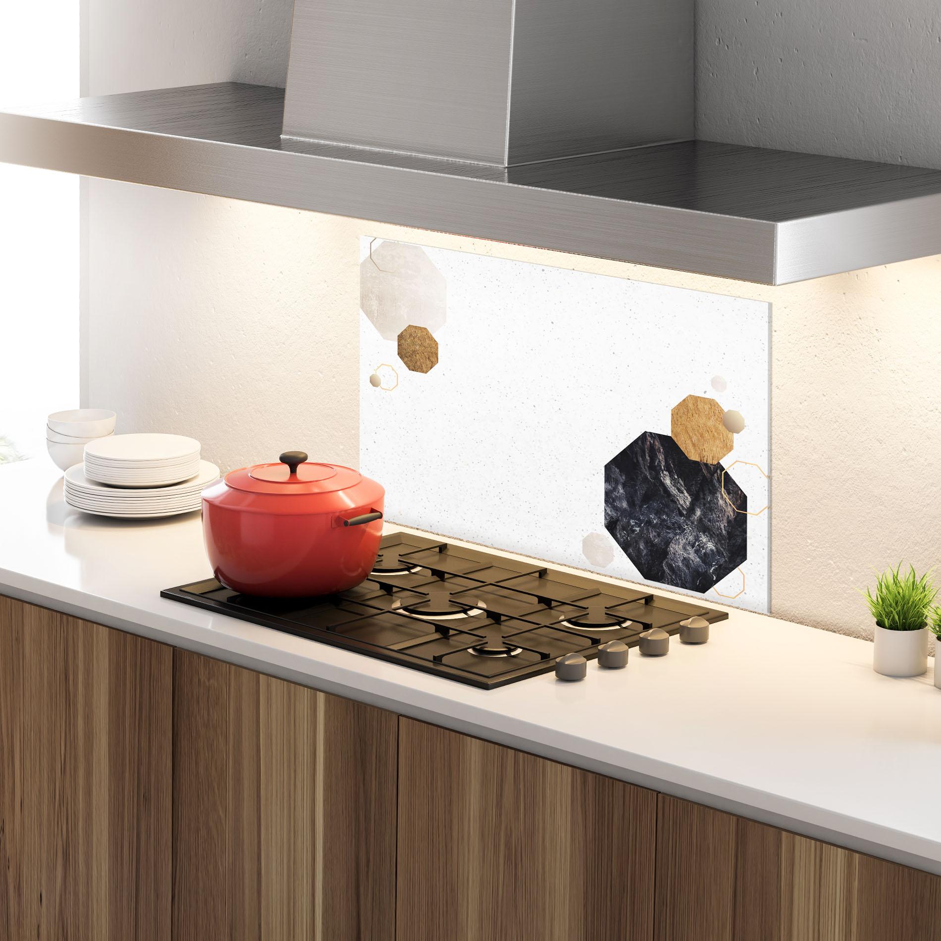 Panou Sticla Bucatarie Big Hexagon mockup 4