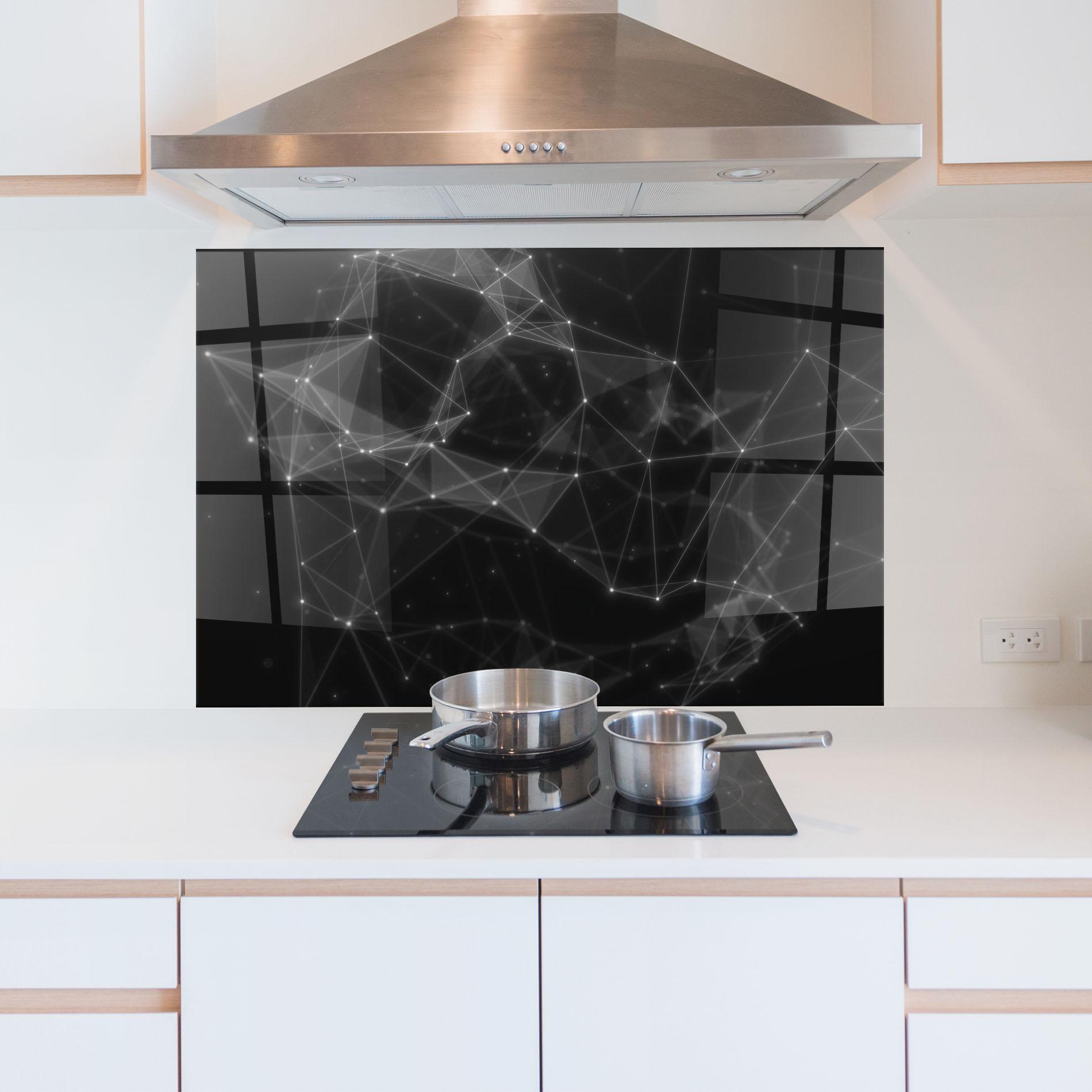 Panou Sticla Bucatarie Connecting Lines mockup 5