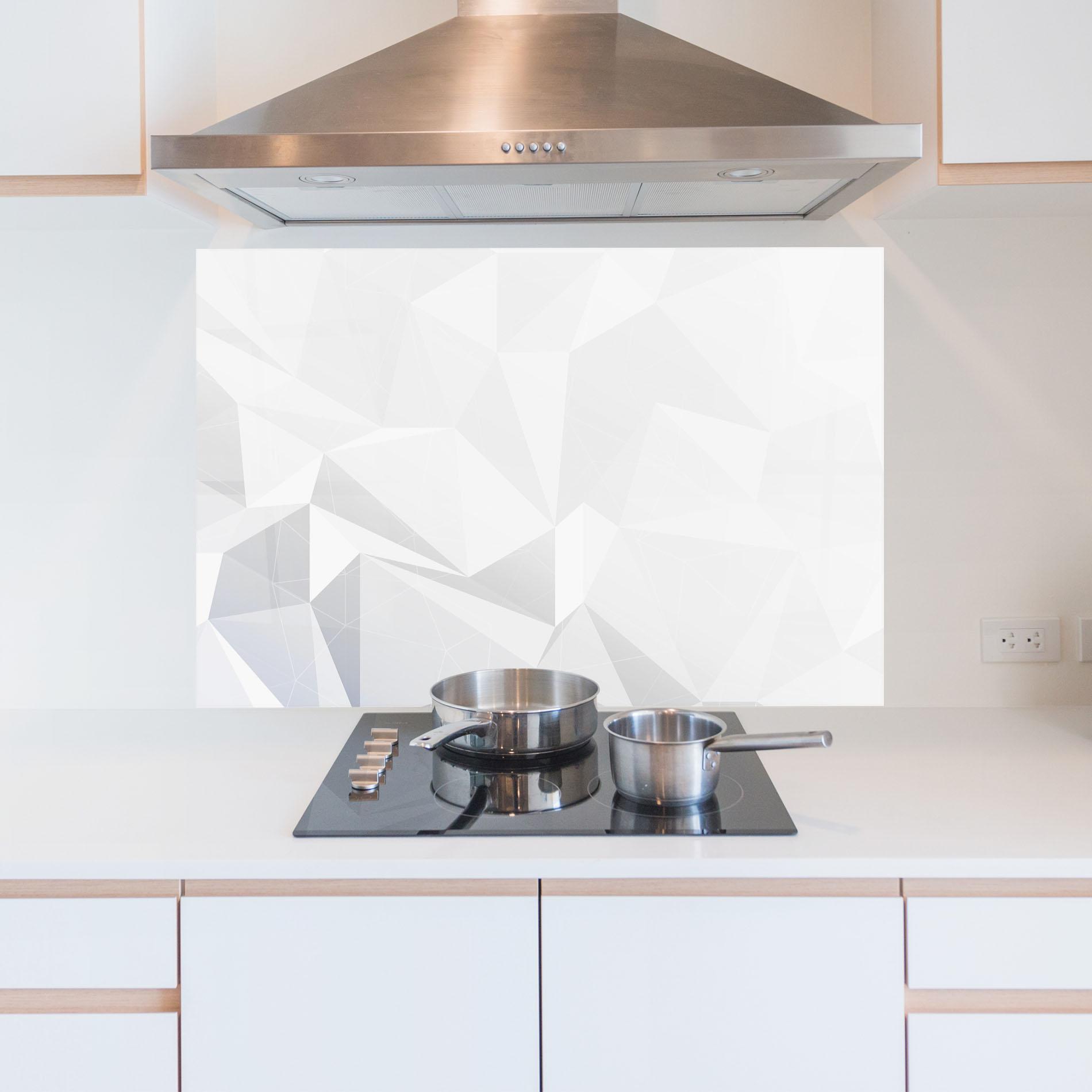 Panou Sticla Bucatarie Grey Triangle Shape mockup 5