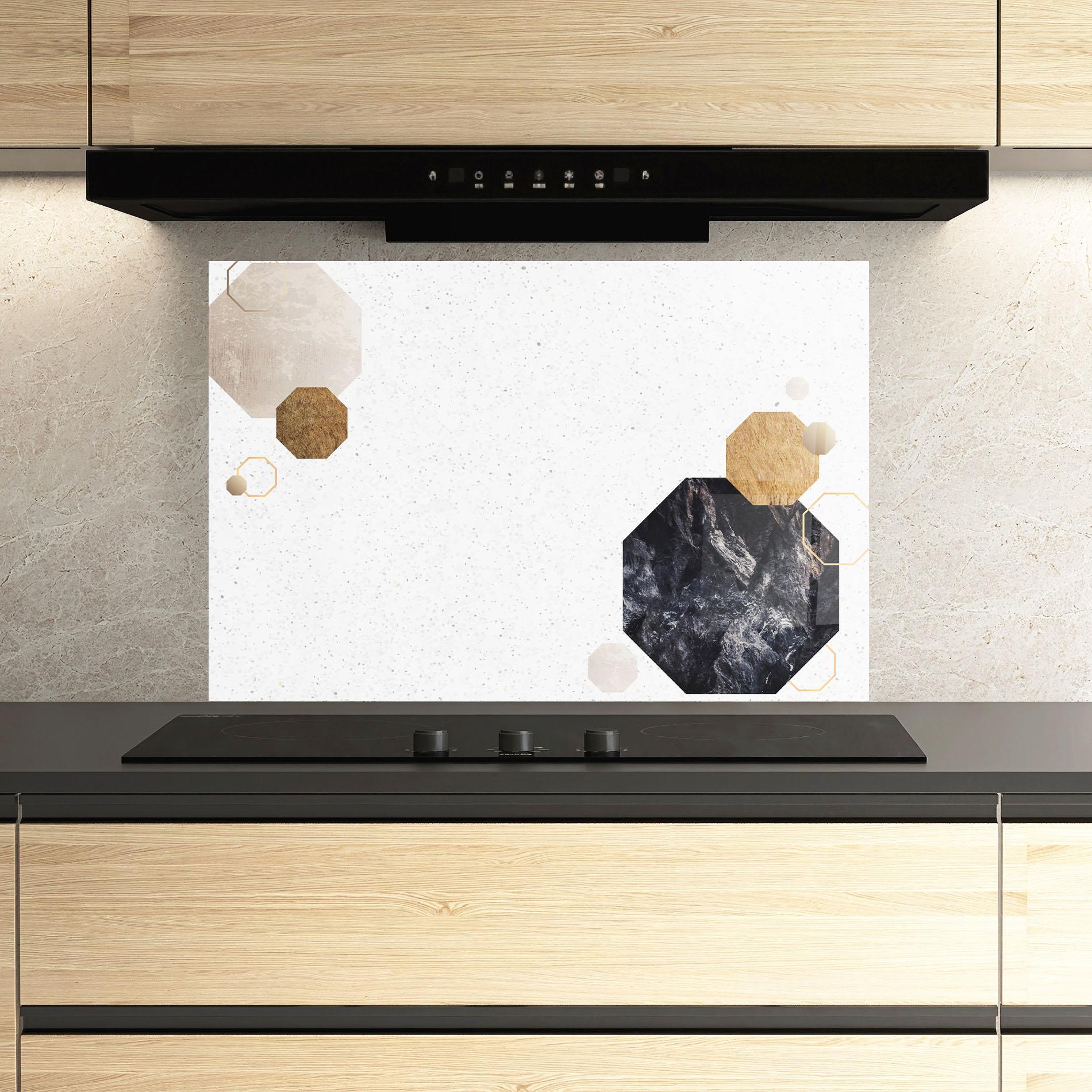 Panou Sticla Bucatarie Big Hexagon mockup 3