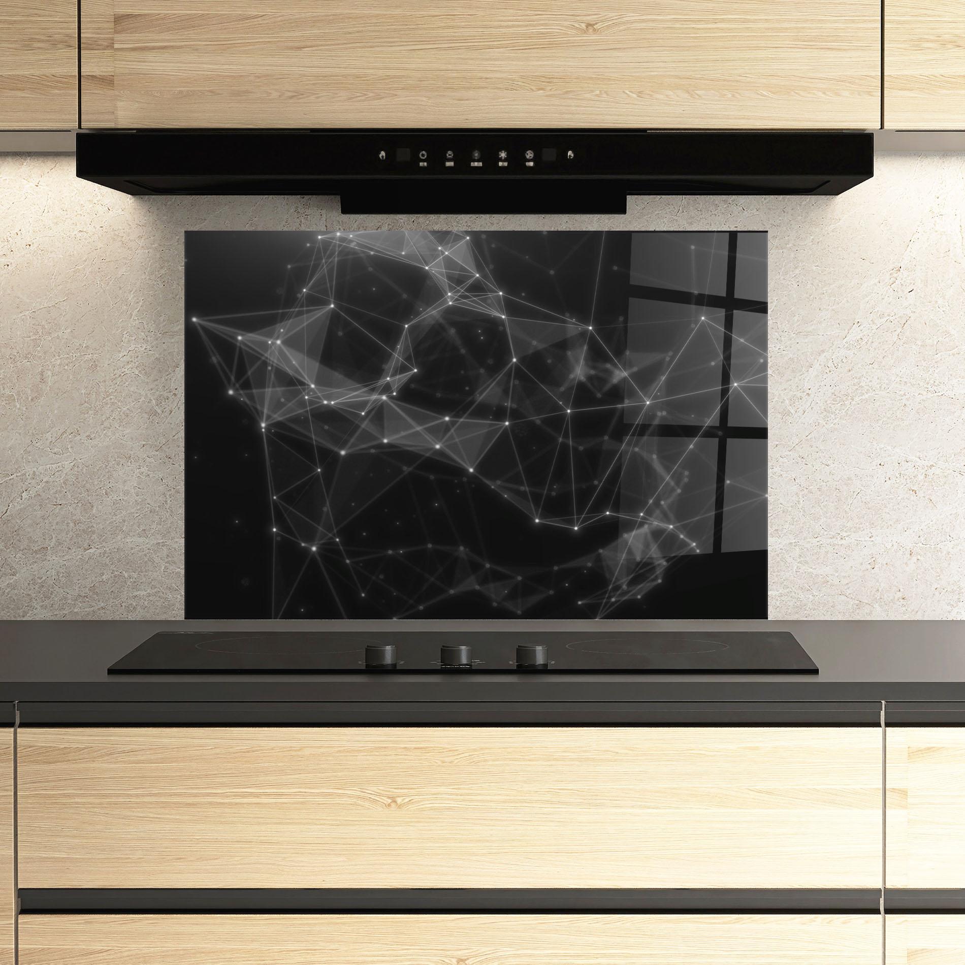 Panou Sticla Bucatarie Connecting Lines mockup 3