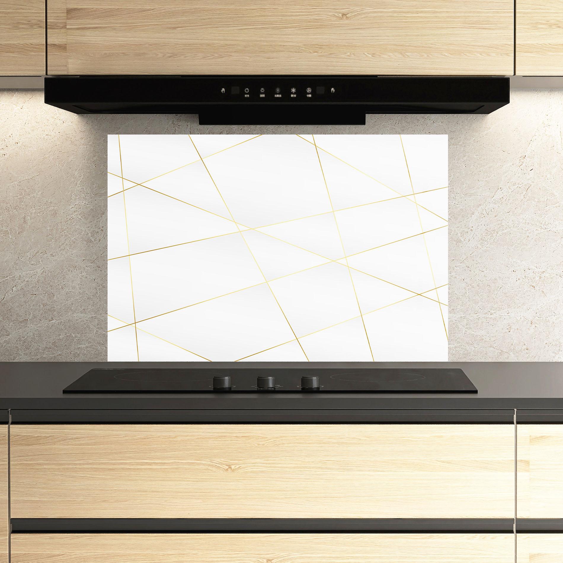 Panou Sticla Bucatarie Golden Line White mockup 3