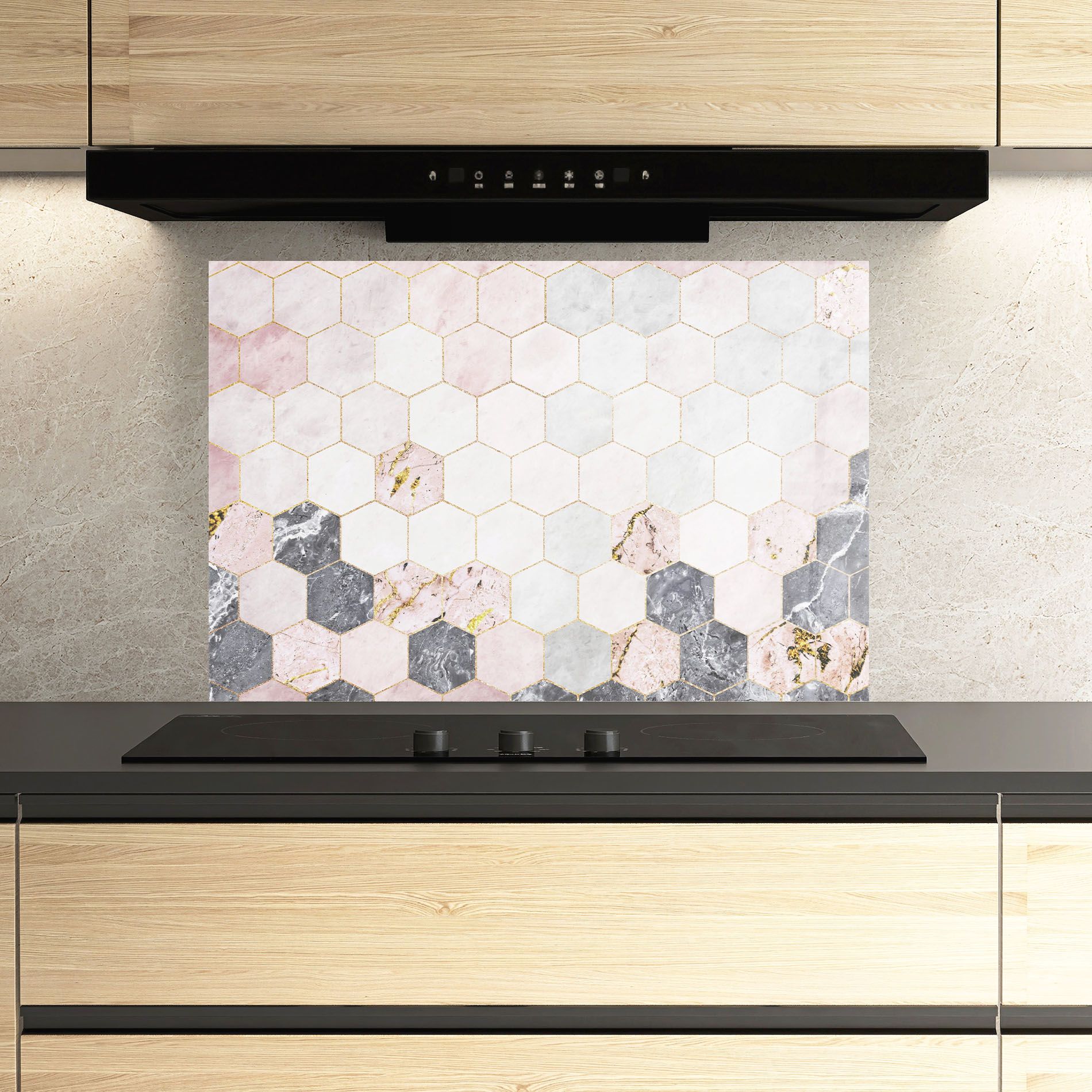 Grey Pink Hexagon mockup 3