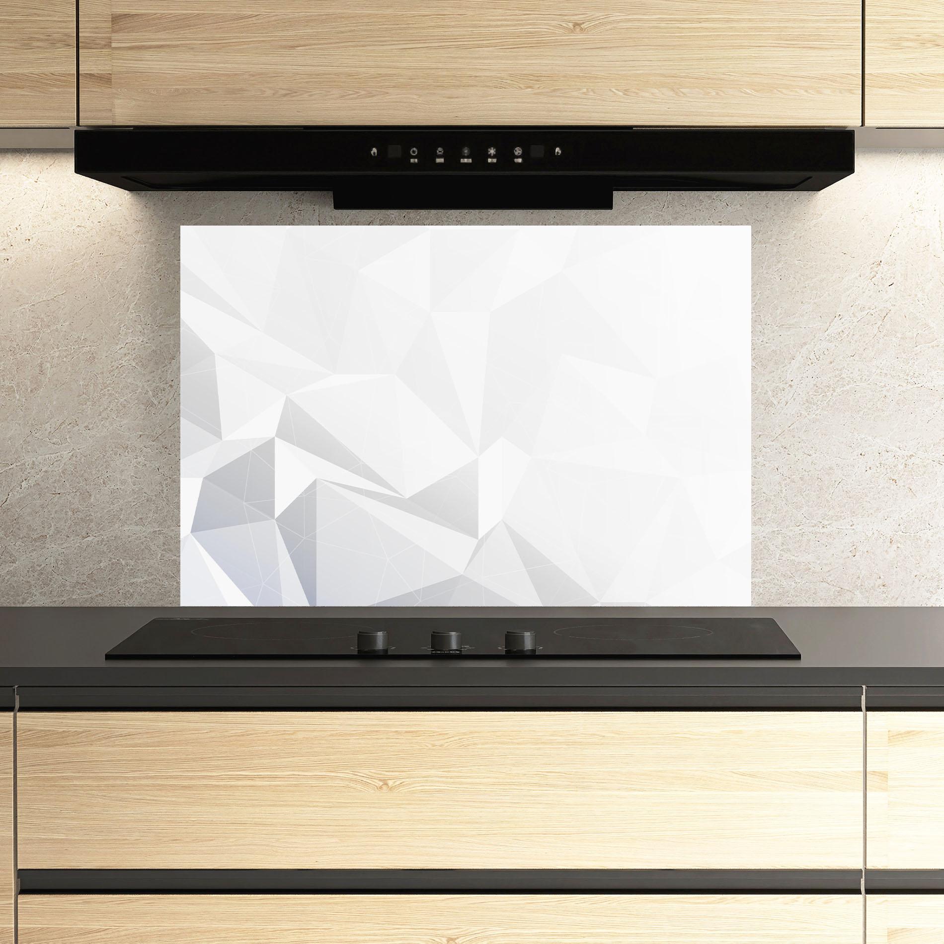 Panou Sticla Bucatarie Grey Triangle Shape mockup 3