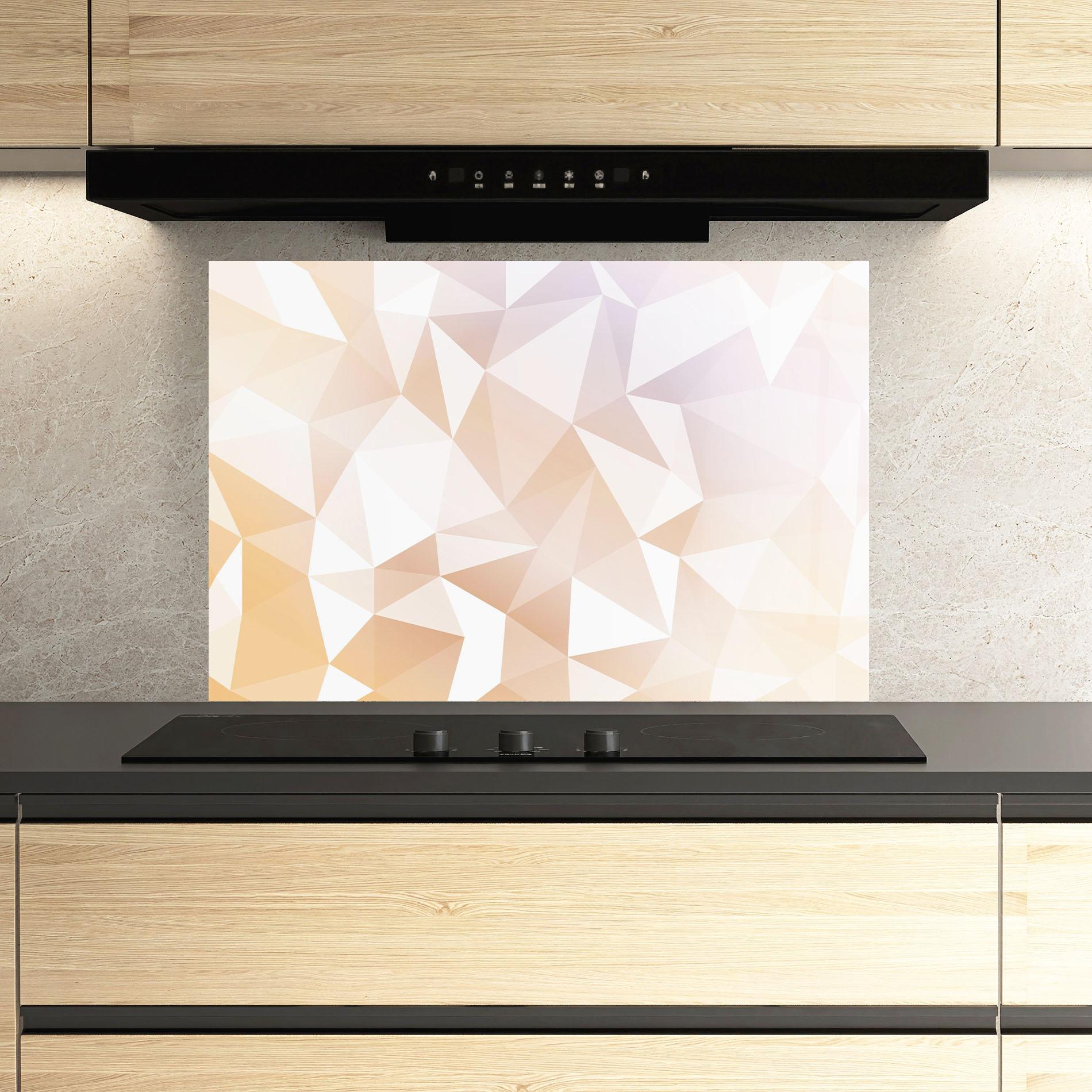 Panou Sticla Bucatarie Light Pink Triangle mockup 3