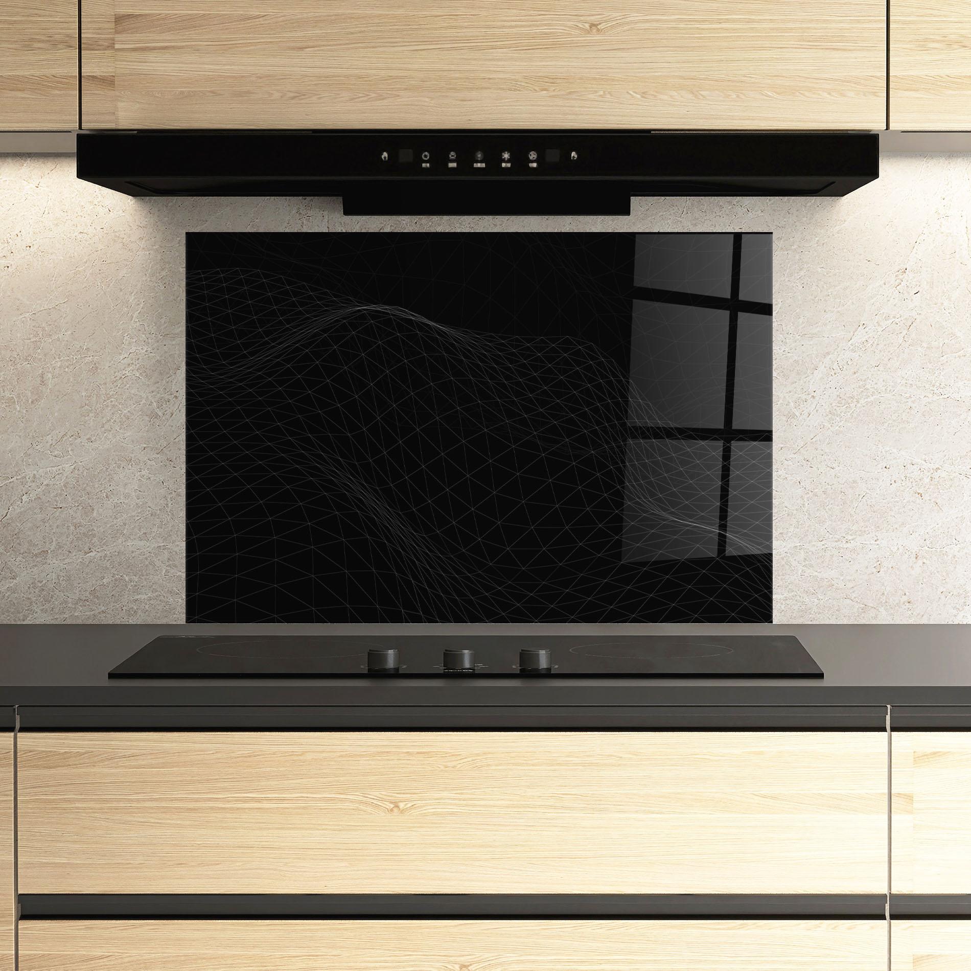 Panou Sticla Bucatarie Triangle Wave mockup 3