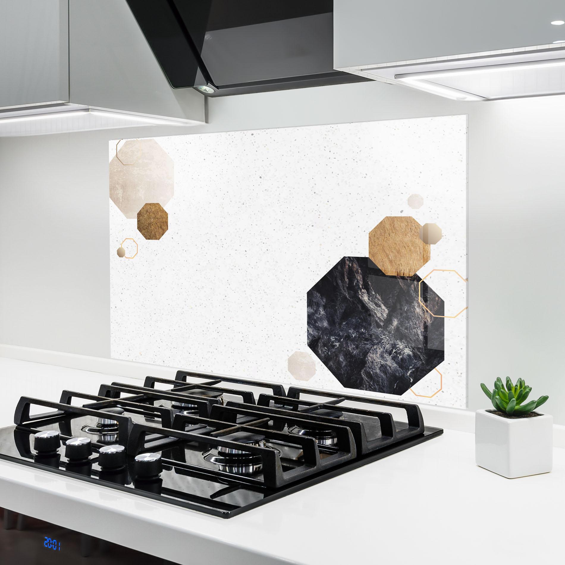 Panou Sticla Bucatarie Big Hexagon mockup 6