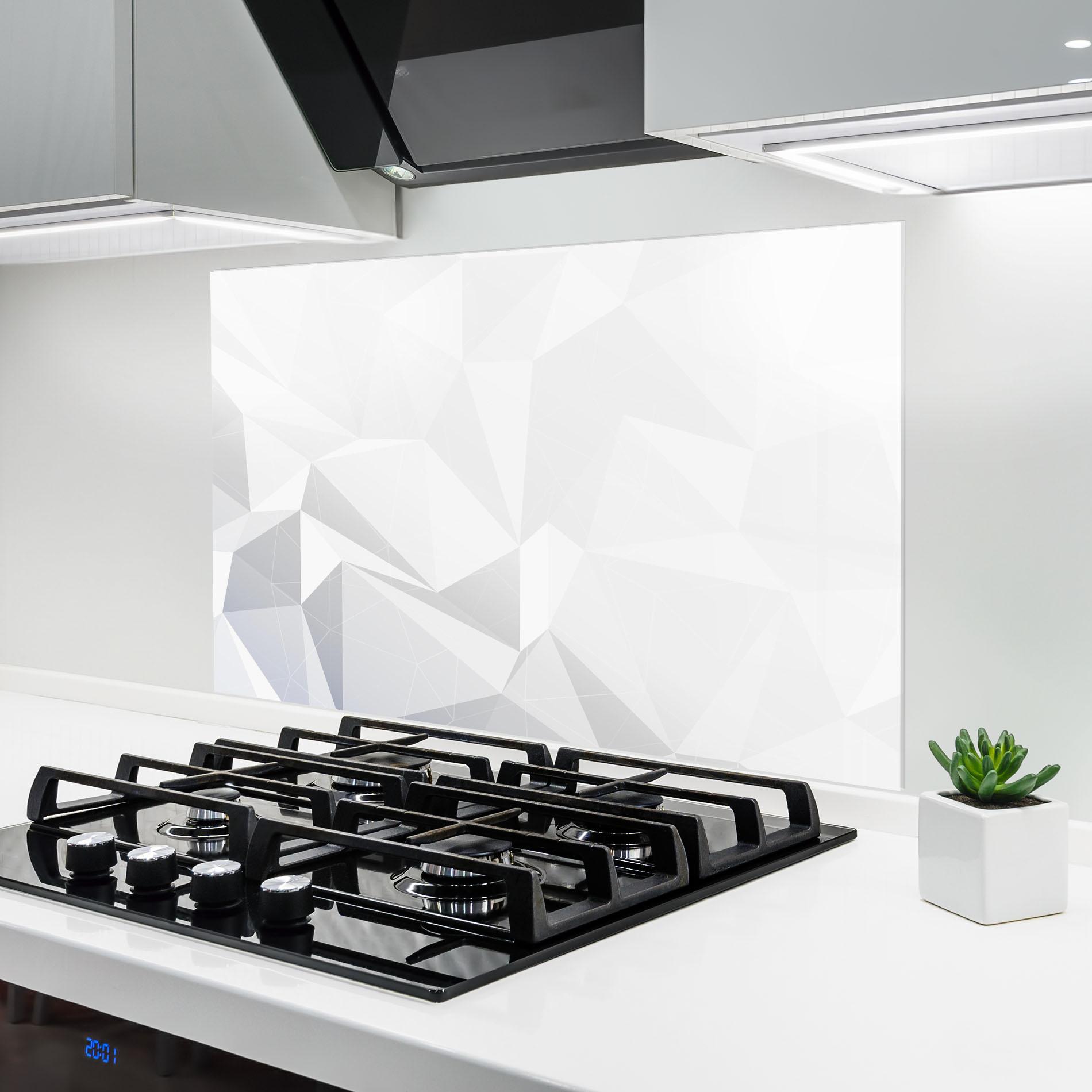 Panou Sticla Bucatarie Grey Triangle Shape mockup 6