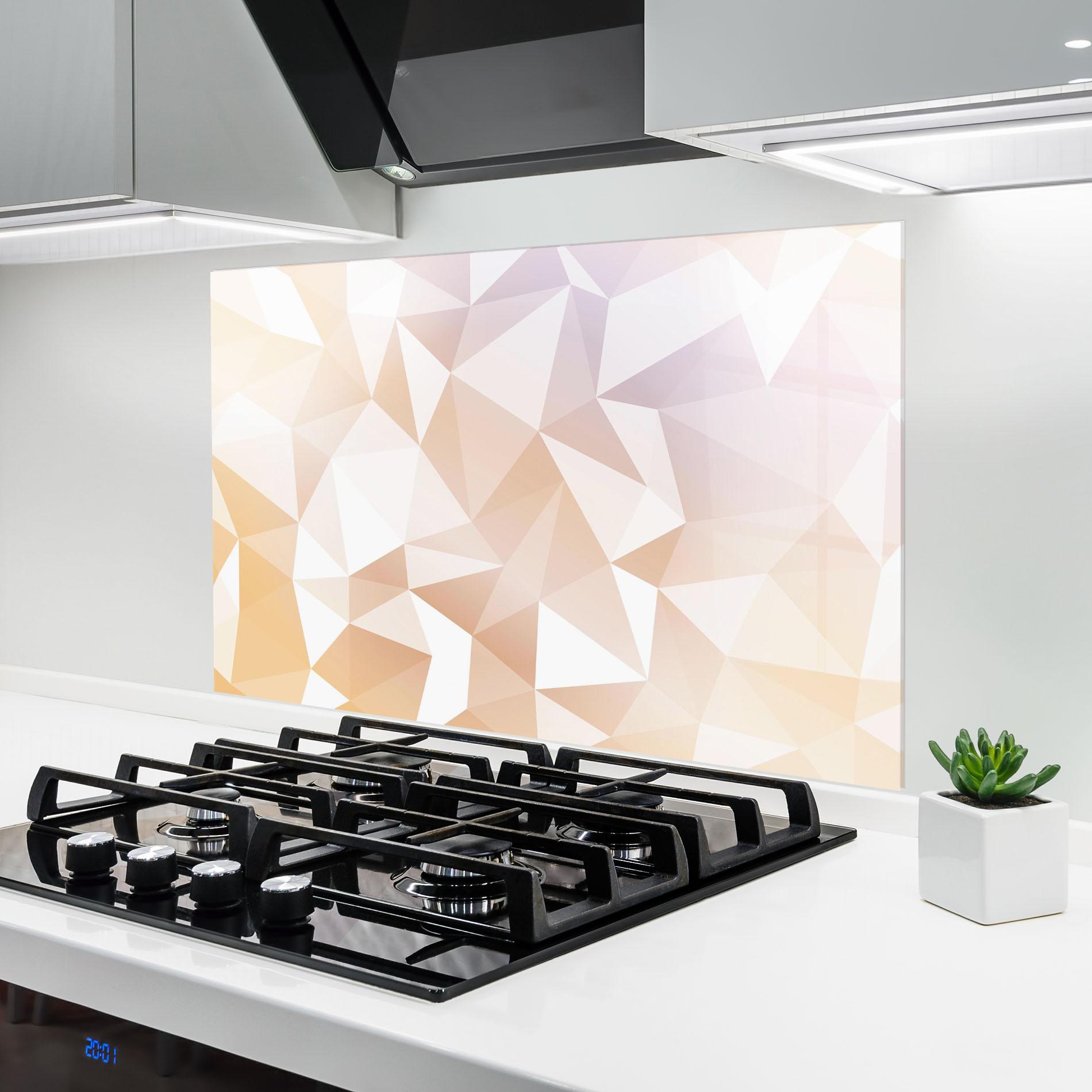 Panou Sticla Bucatarie Light Pink Triangle mockup 6