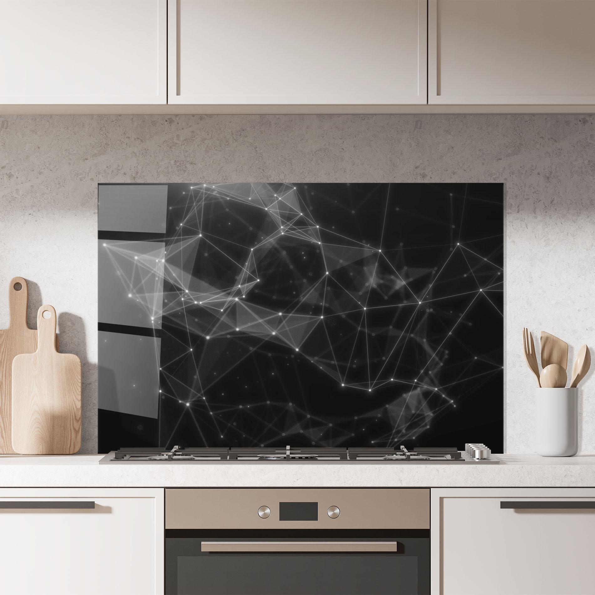 Panou Sticla Bucatarie Connecting Lines mockup 7