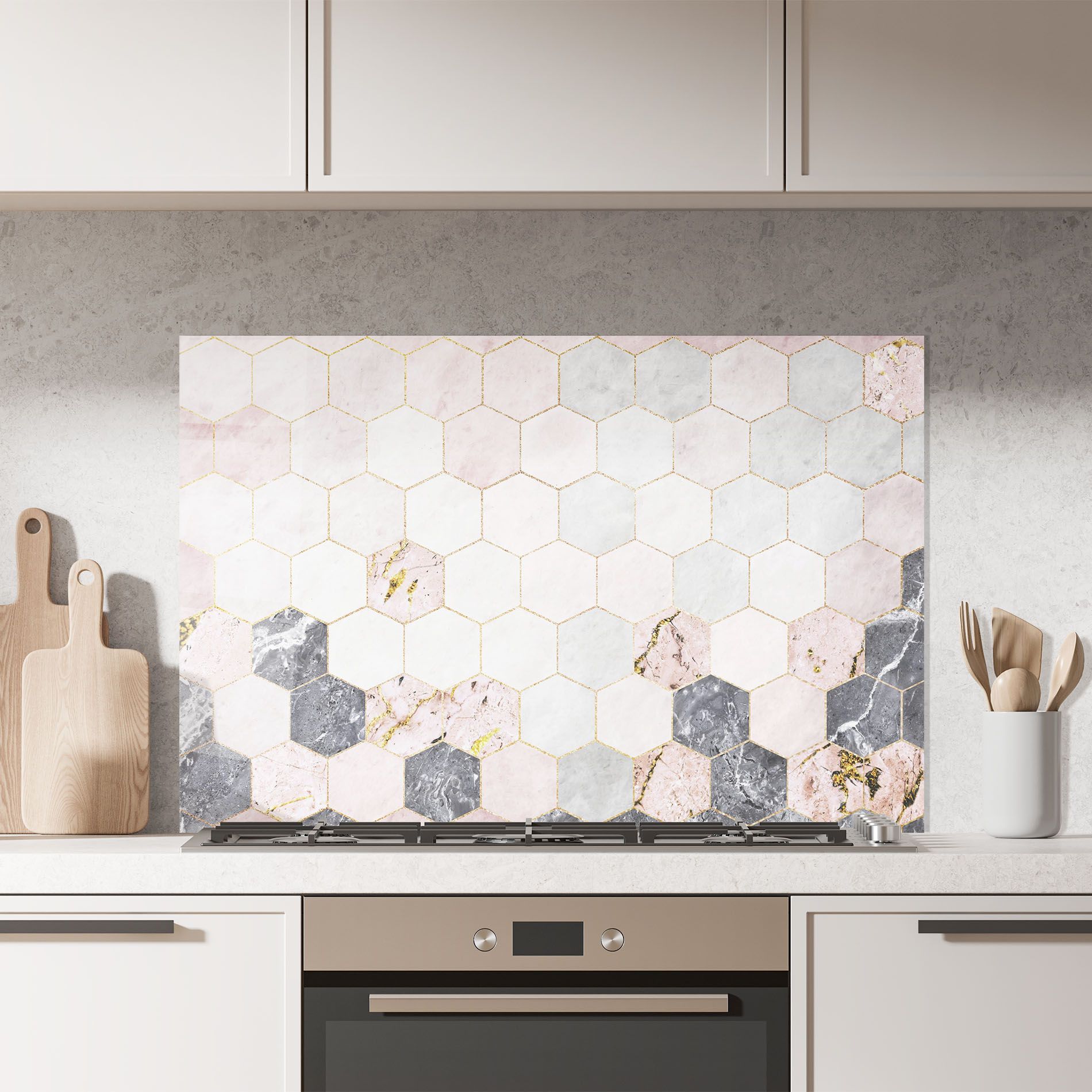 Grey Pink Hexagon mockup 7