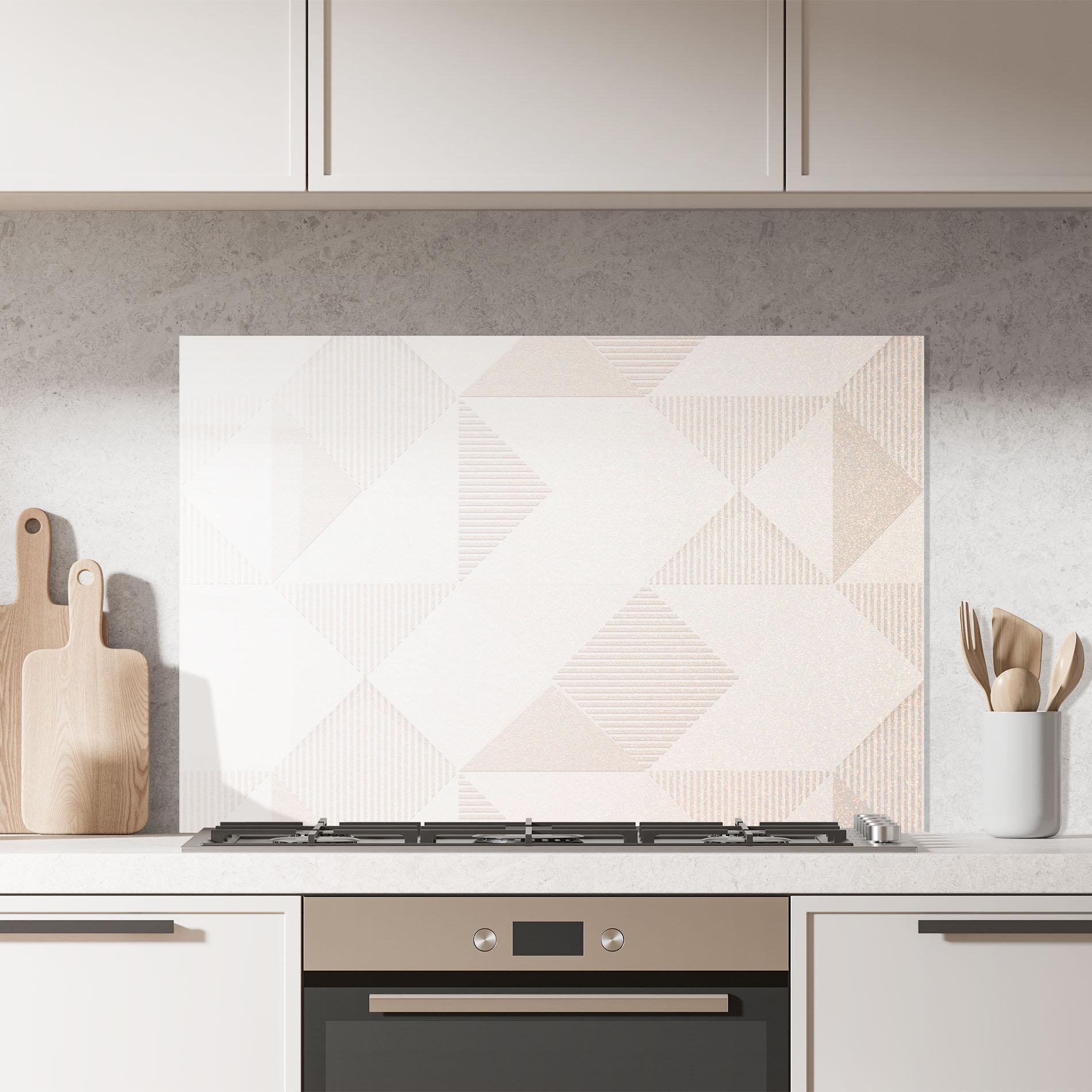 Panou Sticla Bucatarie Light Cream Rhombus mockup 7