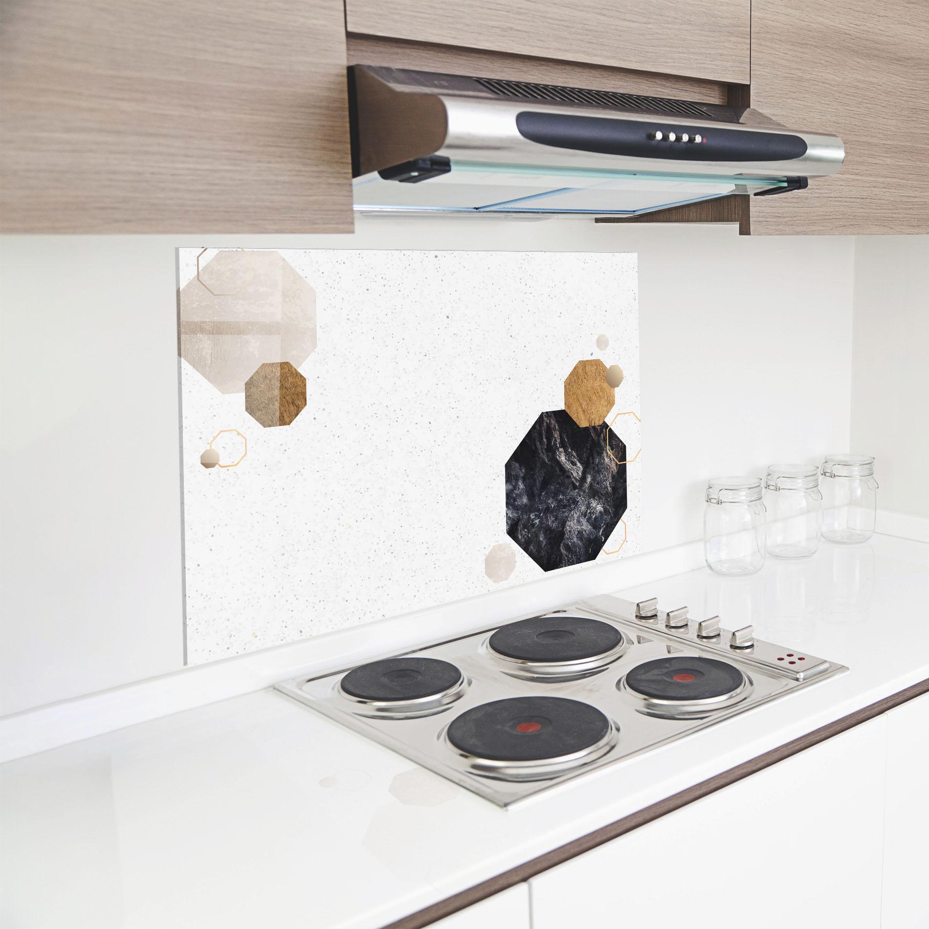 Panou Sticla Bucatarie Big Hexagon mockup 8