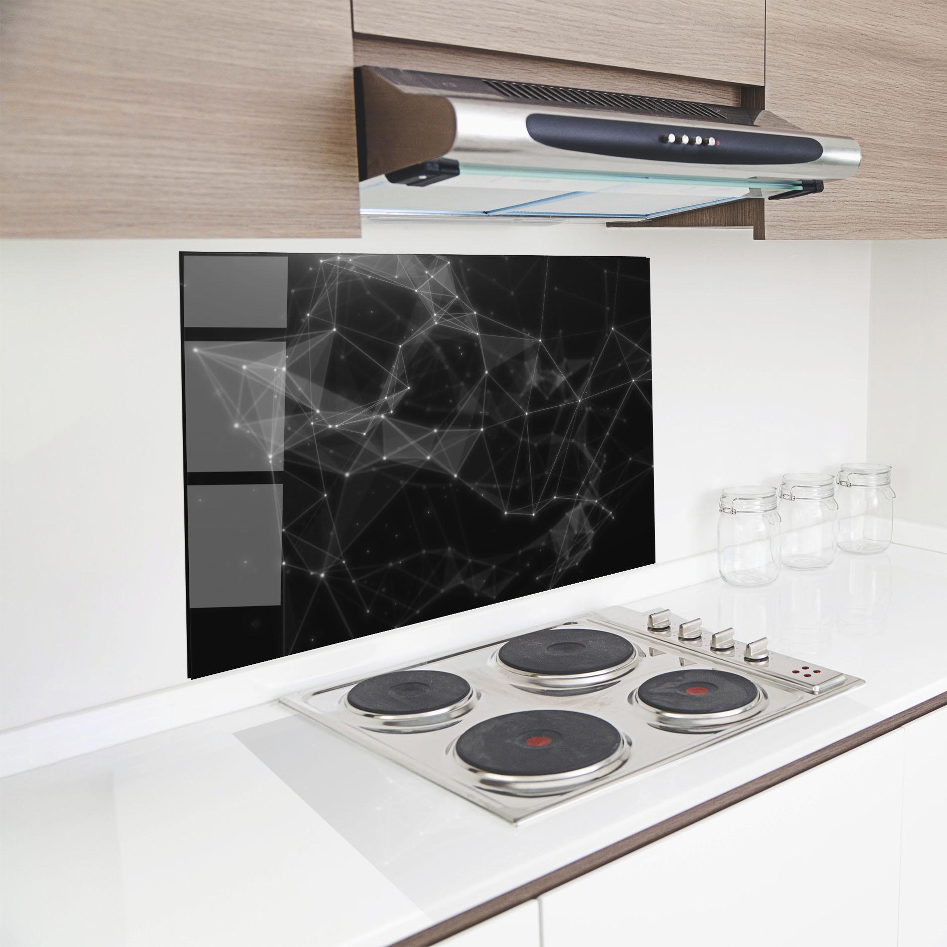 Panou Sticla Bucatarie Connecting Lines mockup 8