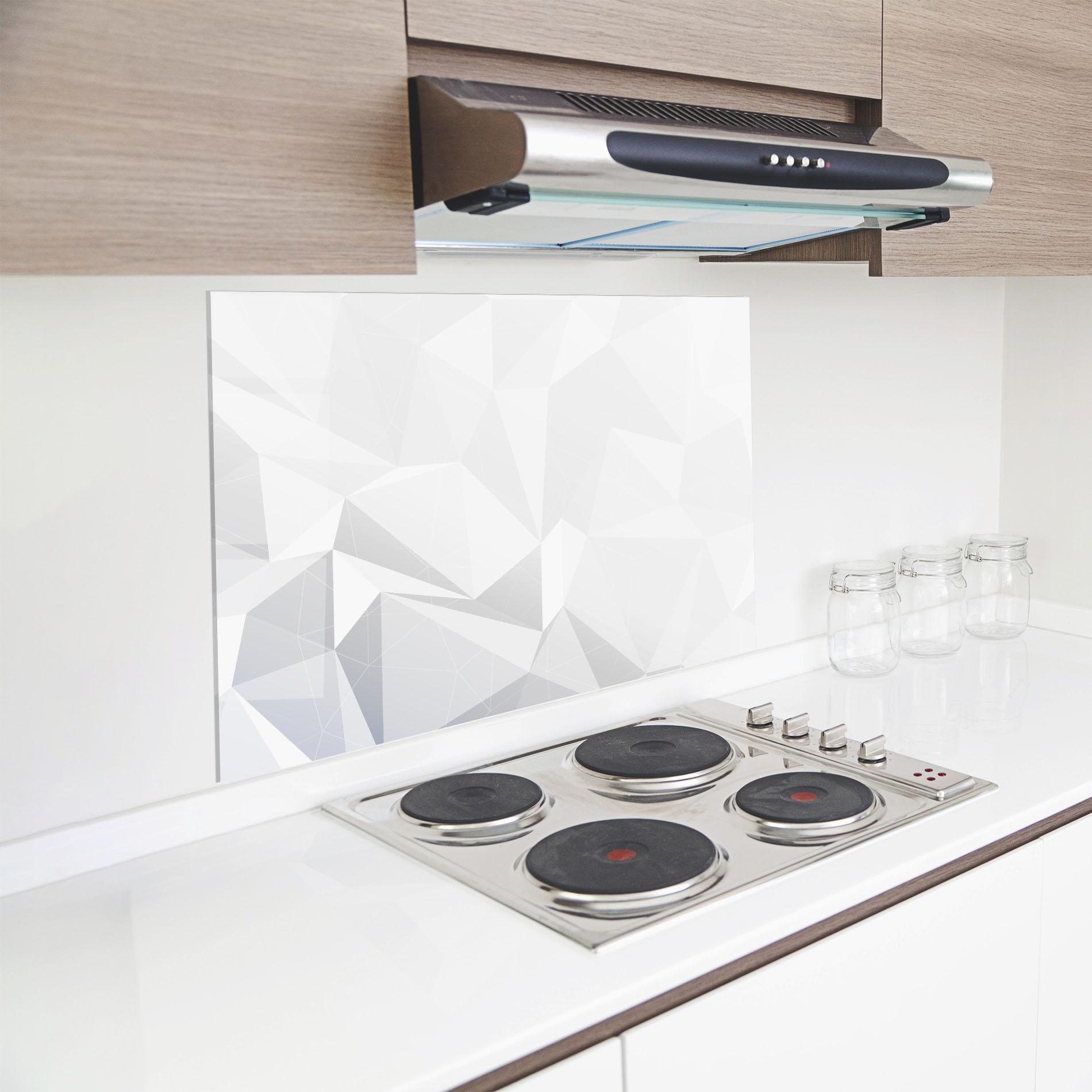 Panou Sticla Bucatarie Grey Triangle Shape mockup 8