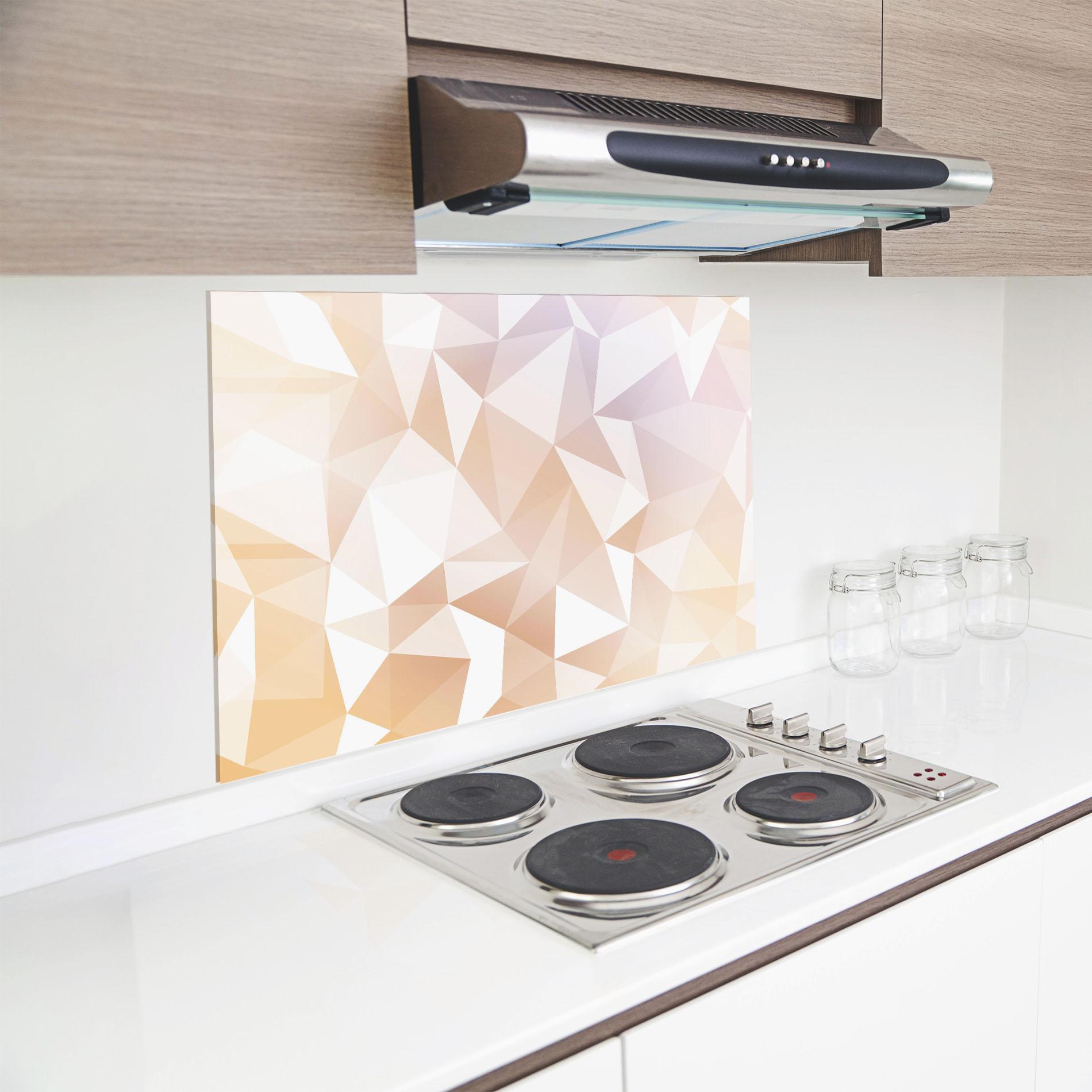 Panou Sticla Bucatarie Light Pink Triangle mockup 8
