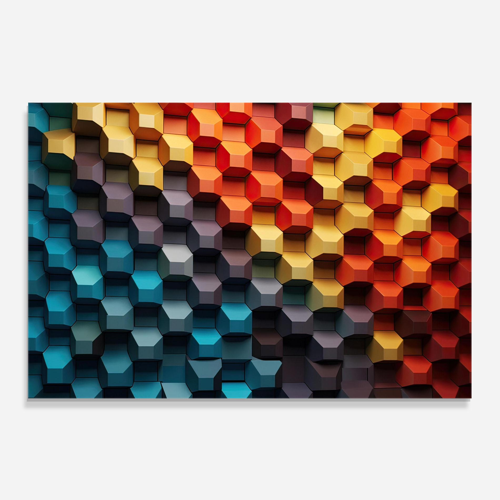 Panou Sticla Bucatarie 3d Sqare Mix mockup 0