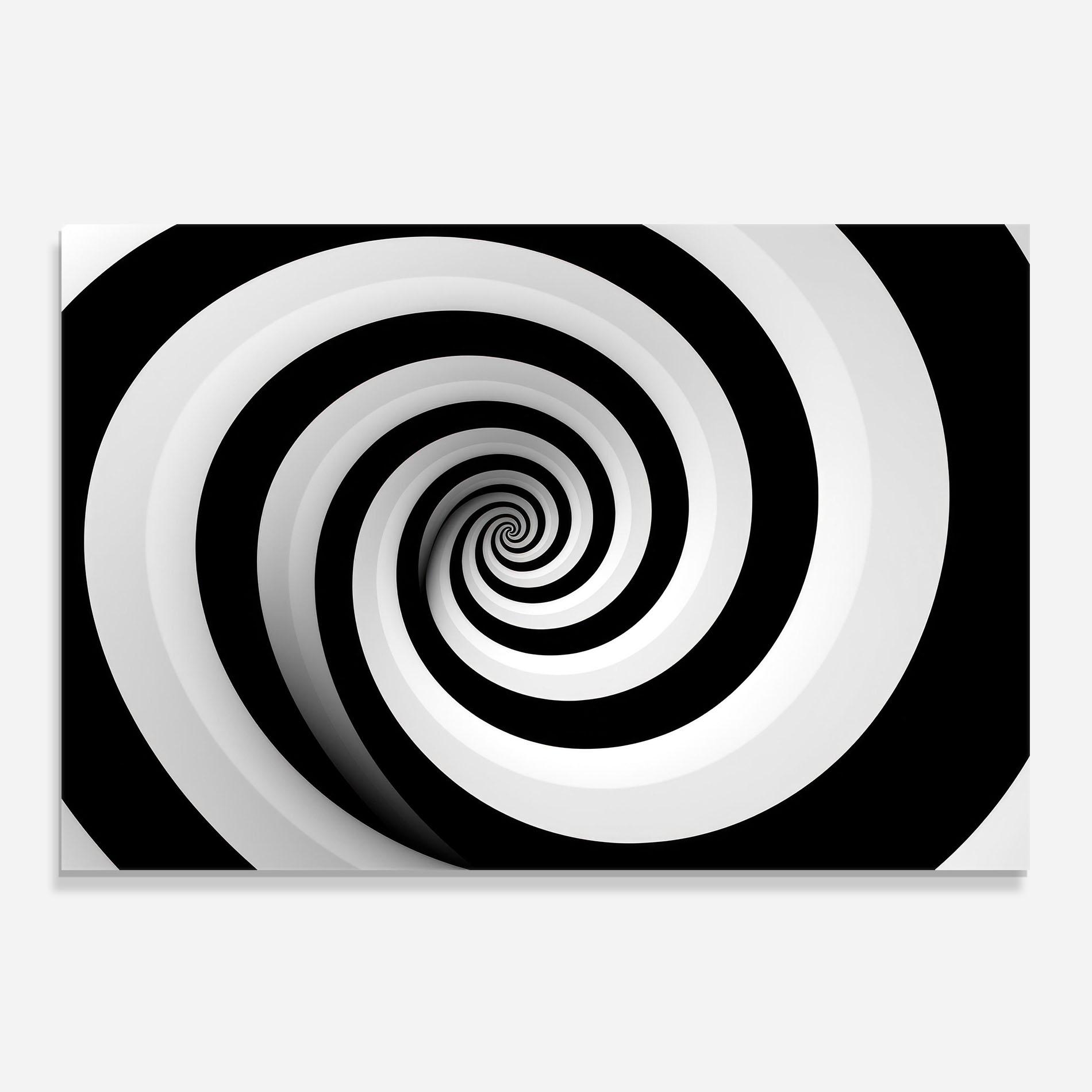 Panou Sticla Bucatarie Black White Spiral mockup 0