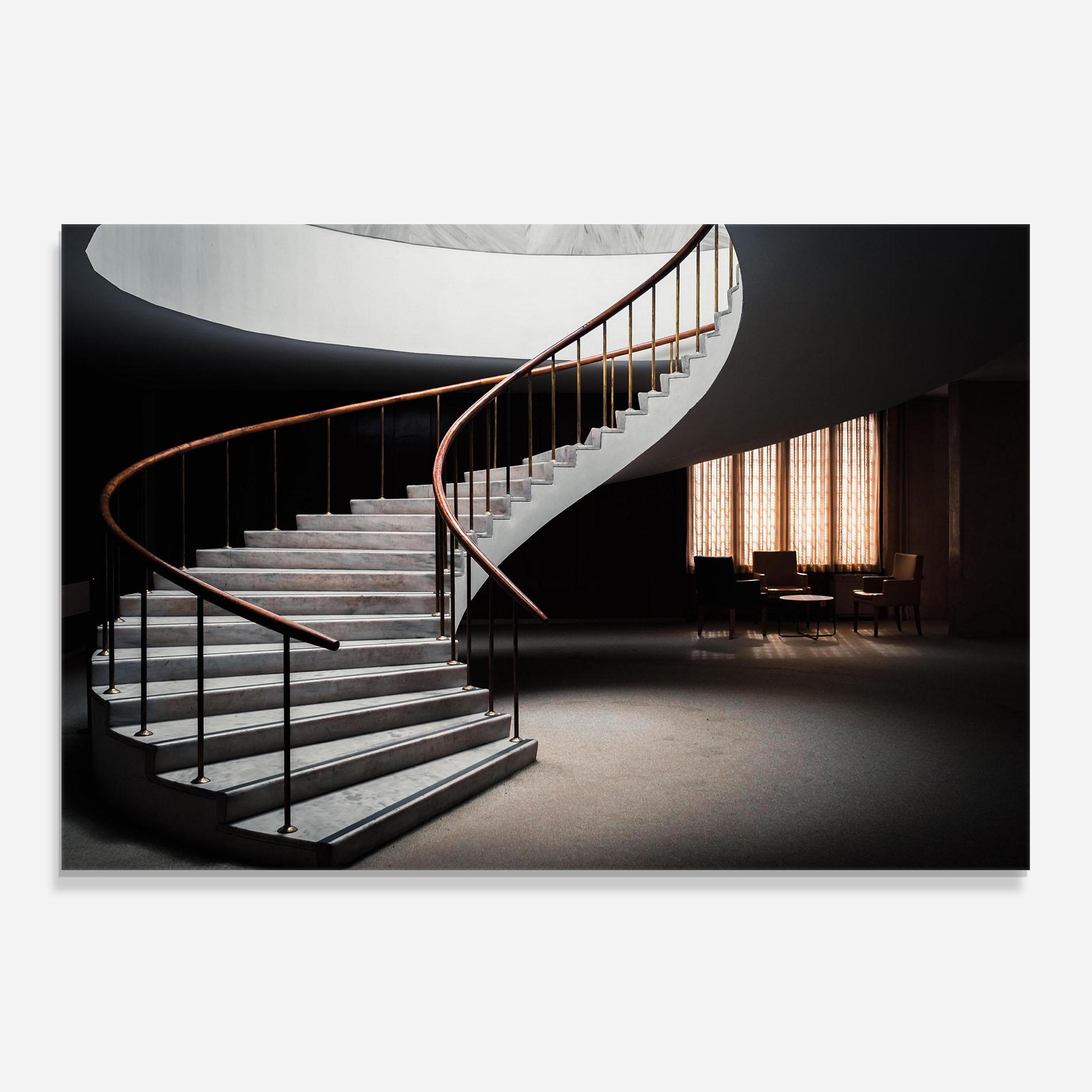 Panou Sticla Bucatarie Dark Room Stairs mockup 0