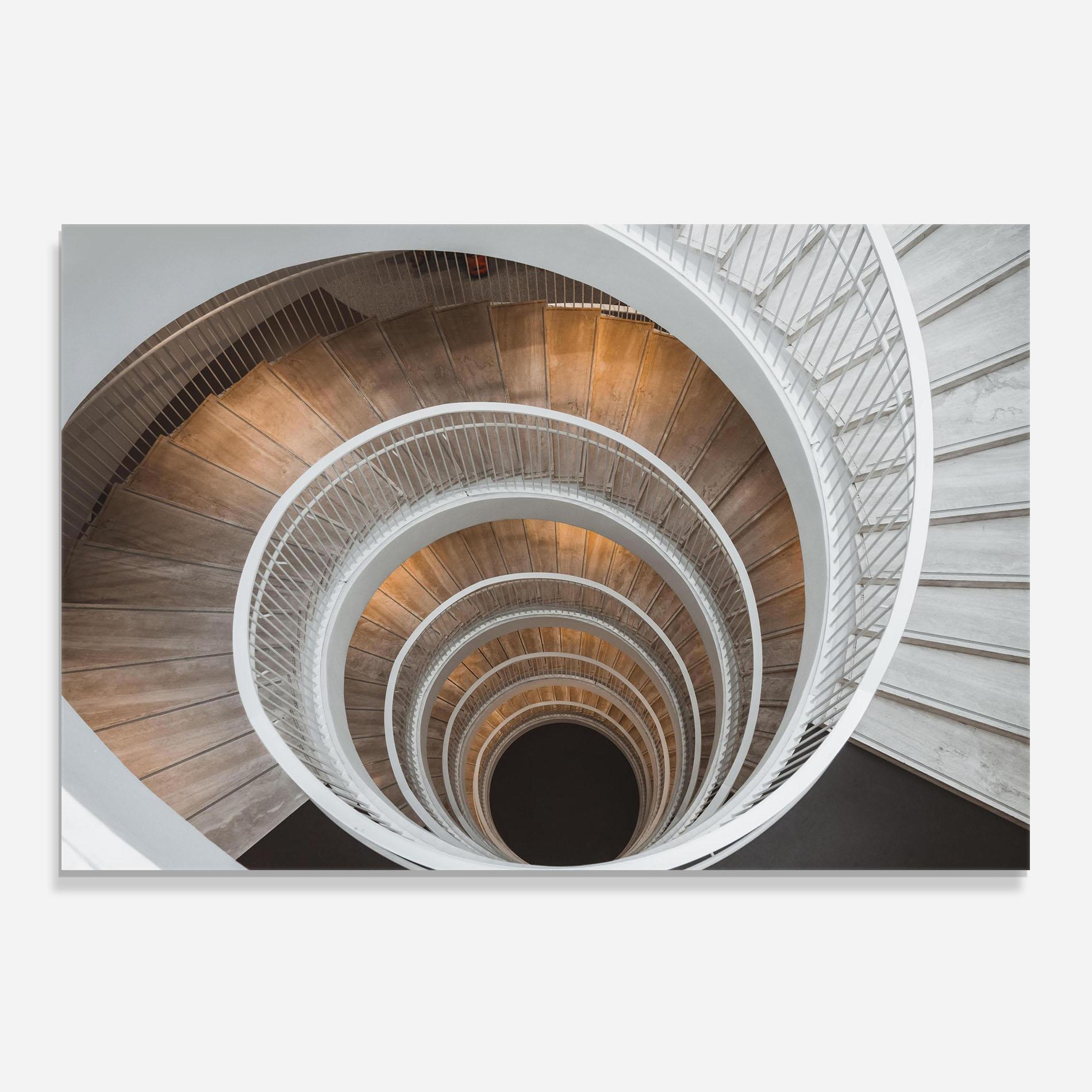 Panou Sticla Bucatarie White Spiral Stairs mockup 0