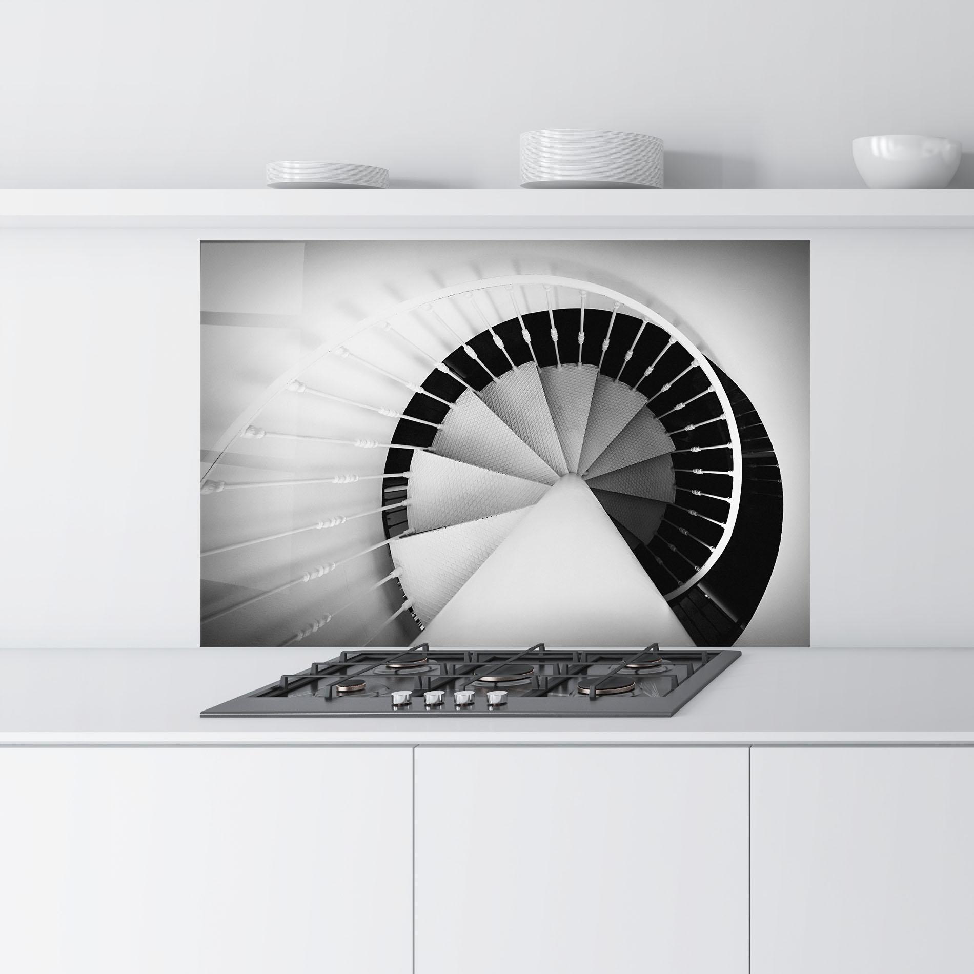 Panou Sticla Bucatarie Black Circle Stairs mockup 9