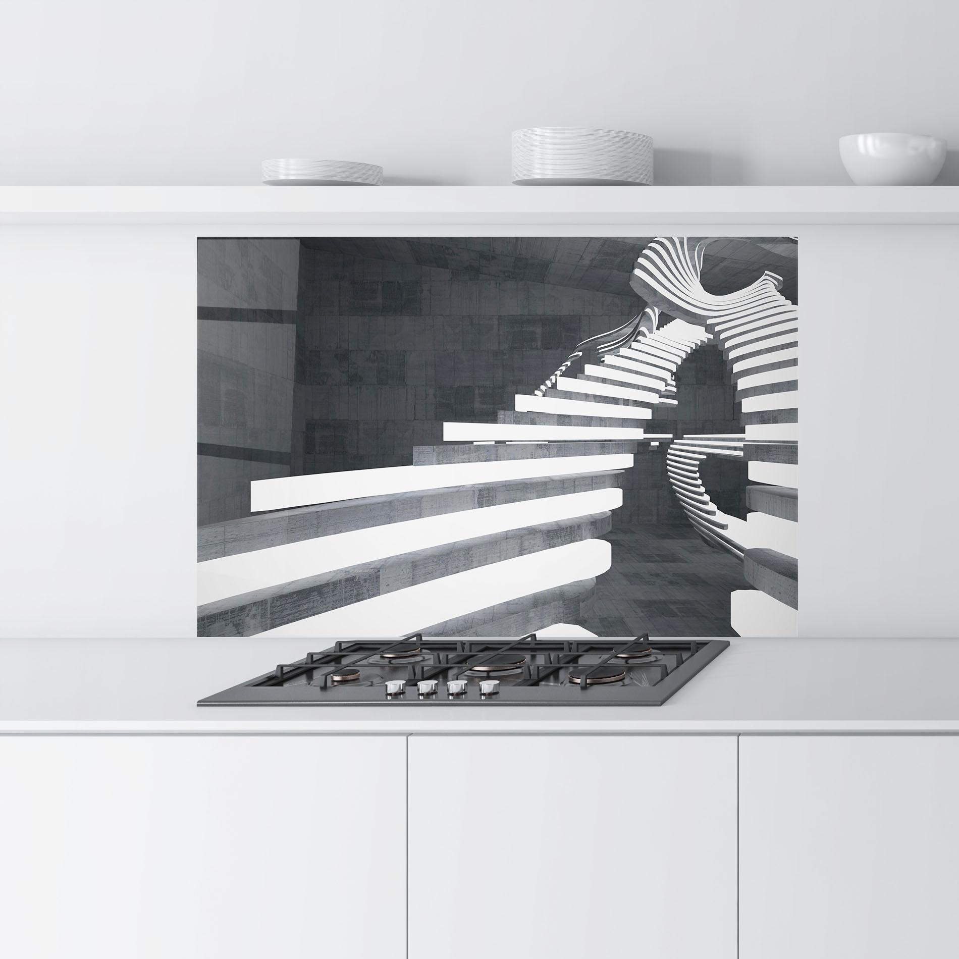 Panou Sticla Bucatarie Concrete Room mockup 9