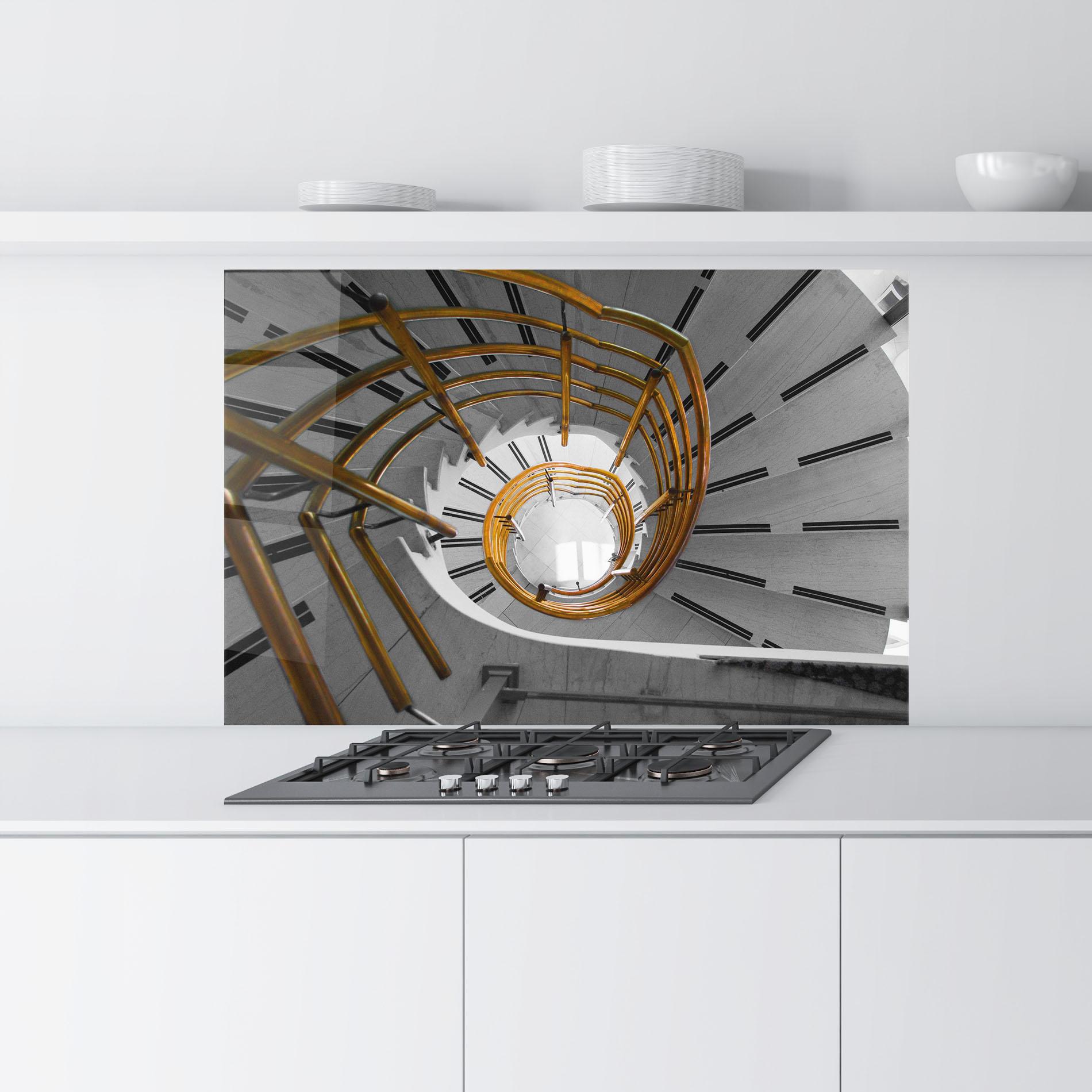 Panou Sticla Bucatarie Gold Bar Stairs mockup 9