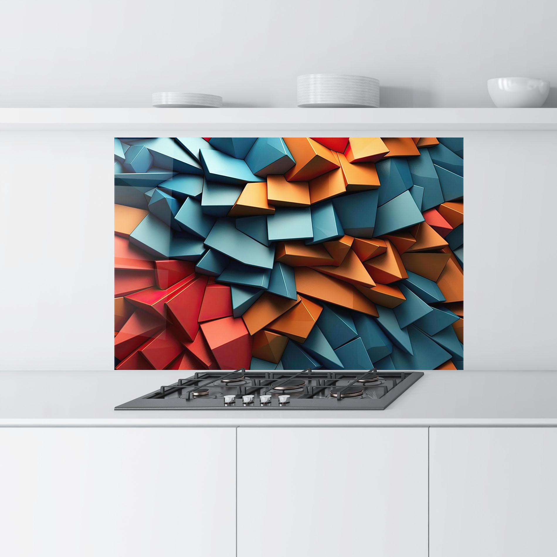 Panou Sticla Bucatarie Multicolor Pattern mockup 9